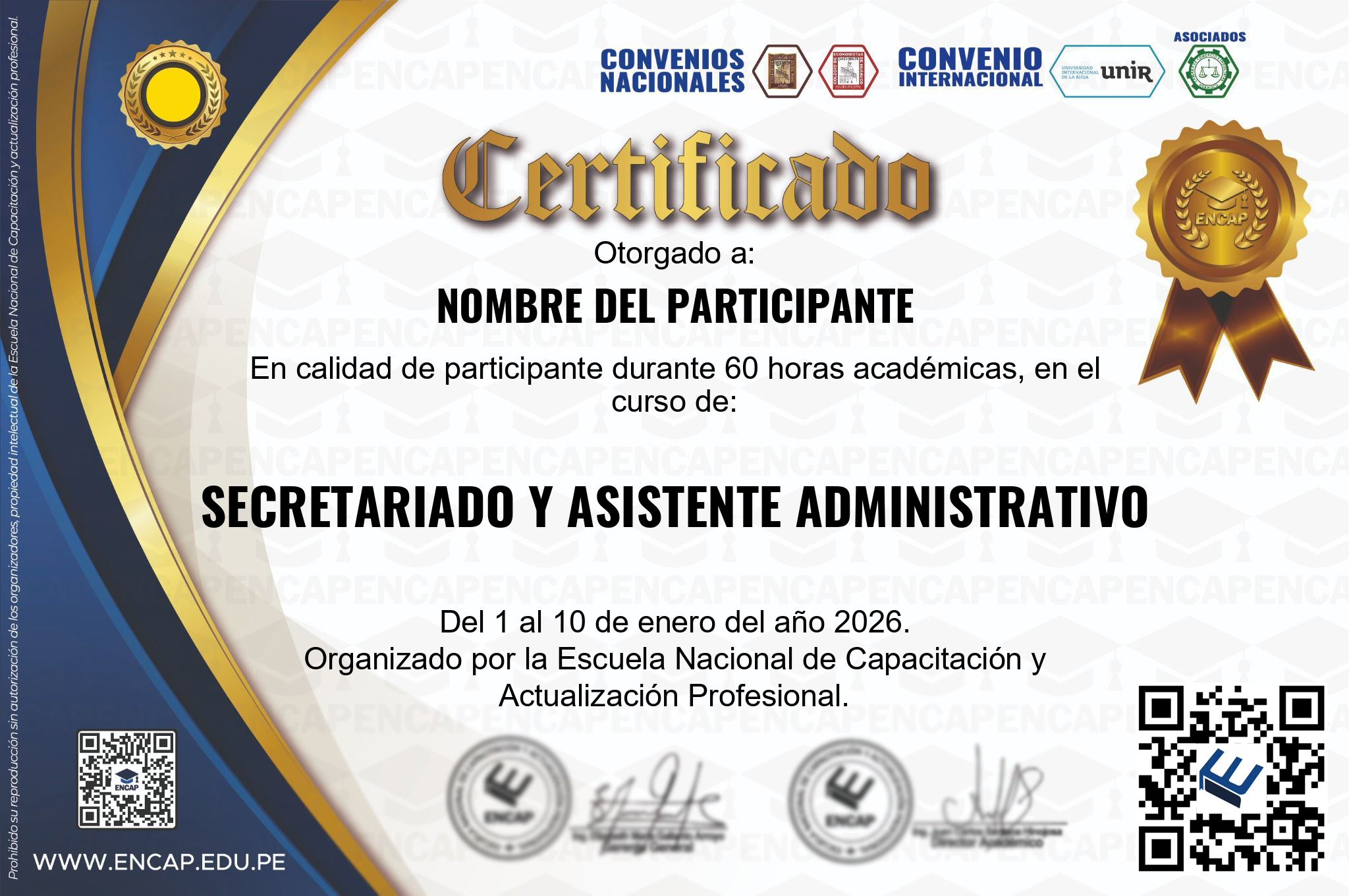 Certificado Especialización
