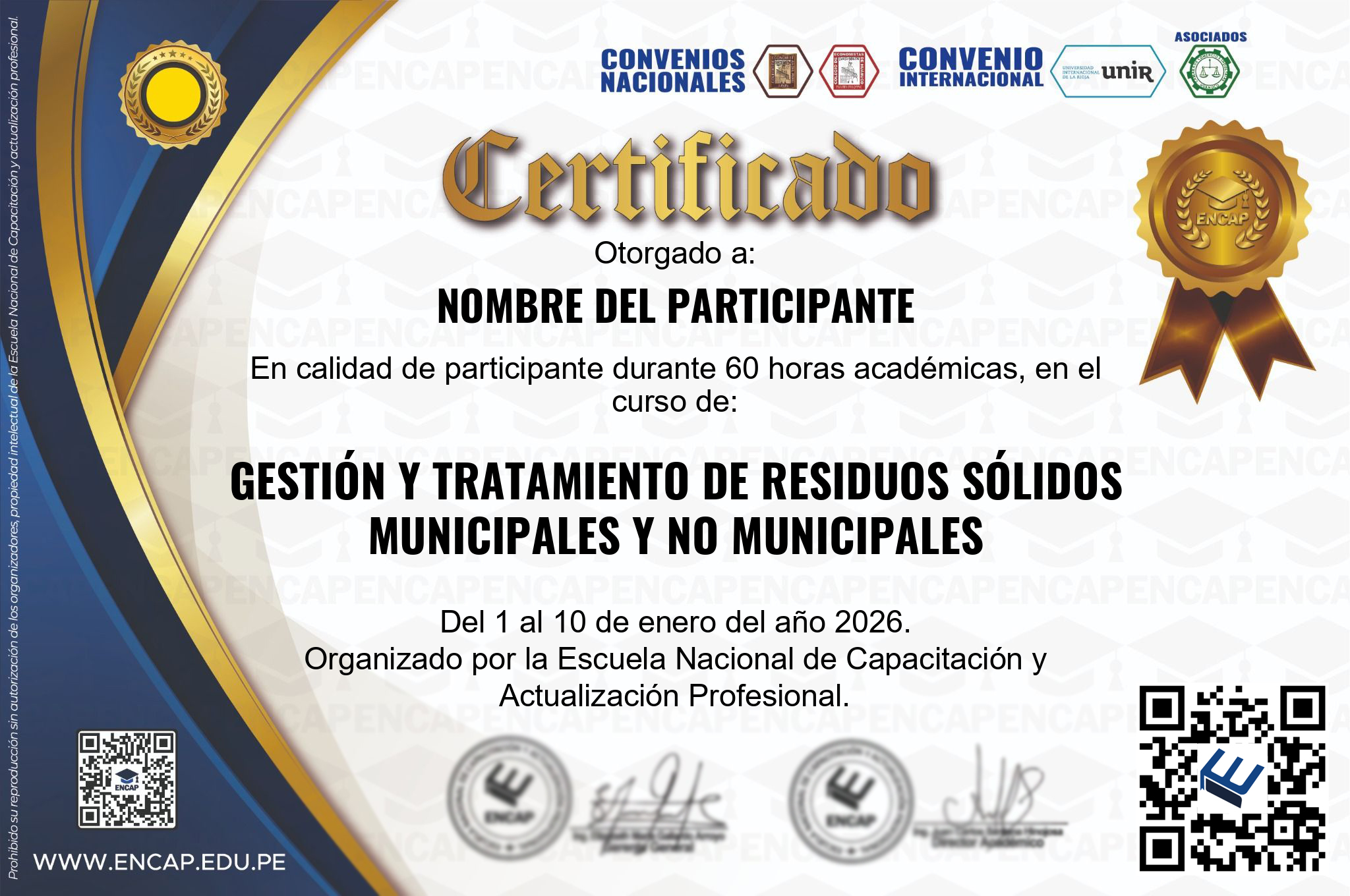 Certificado Especialización