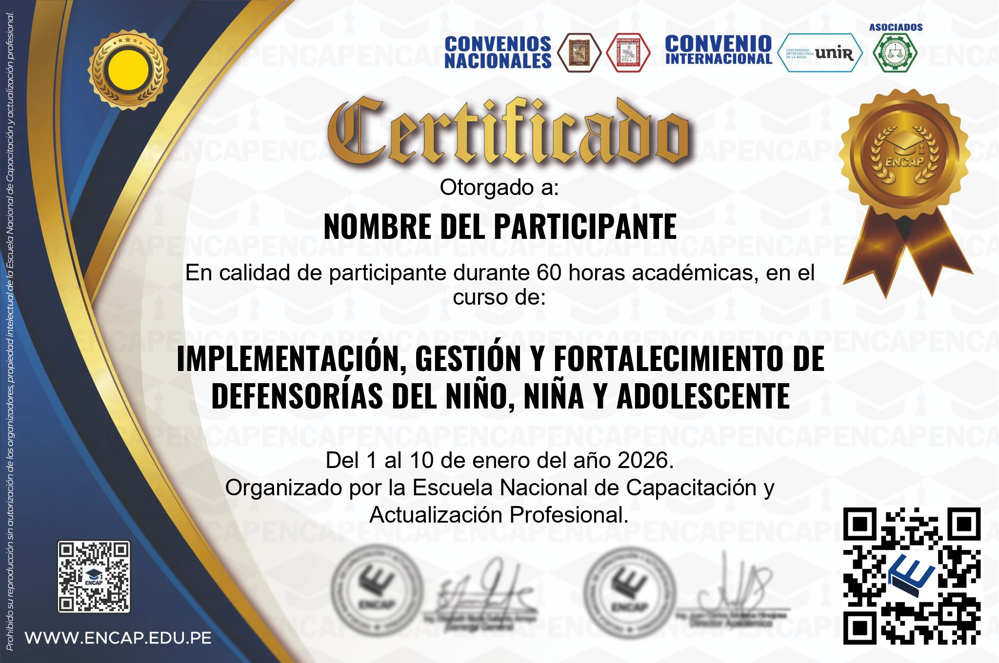 Certificado Especialización