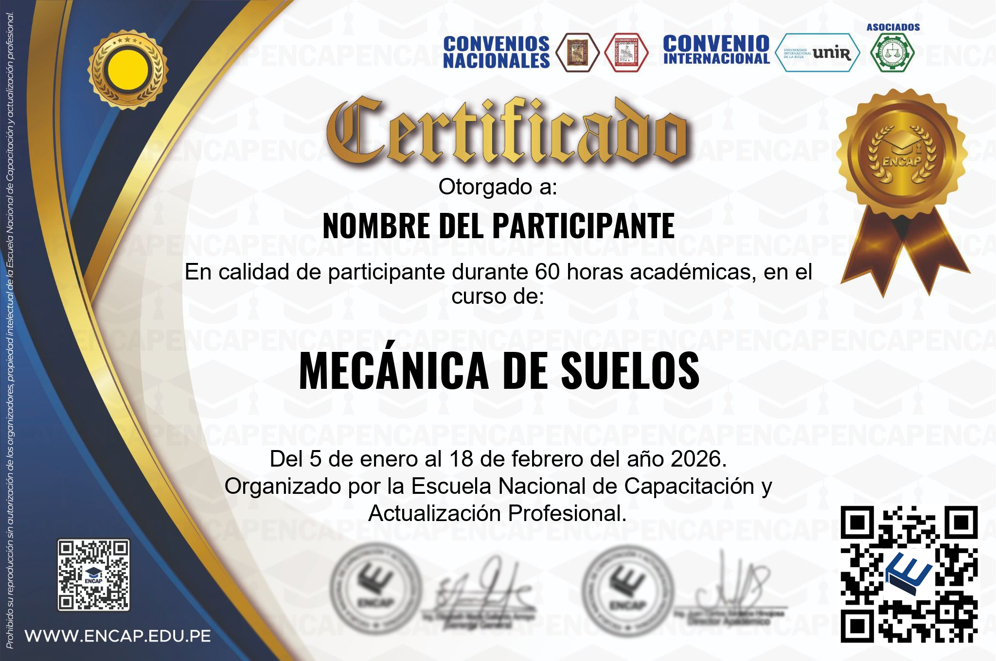Certificado Especialización