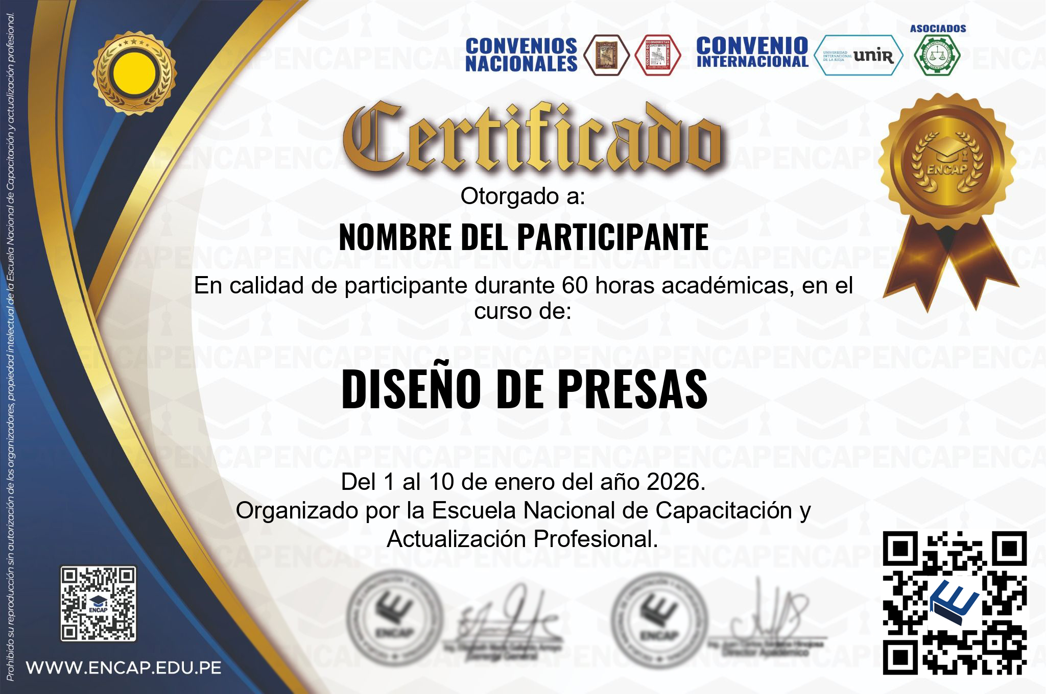 Certificado Especialización
