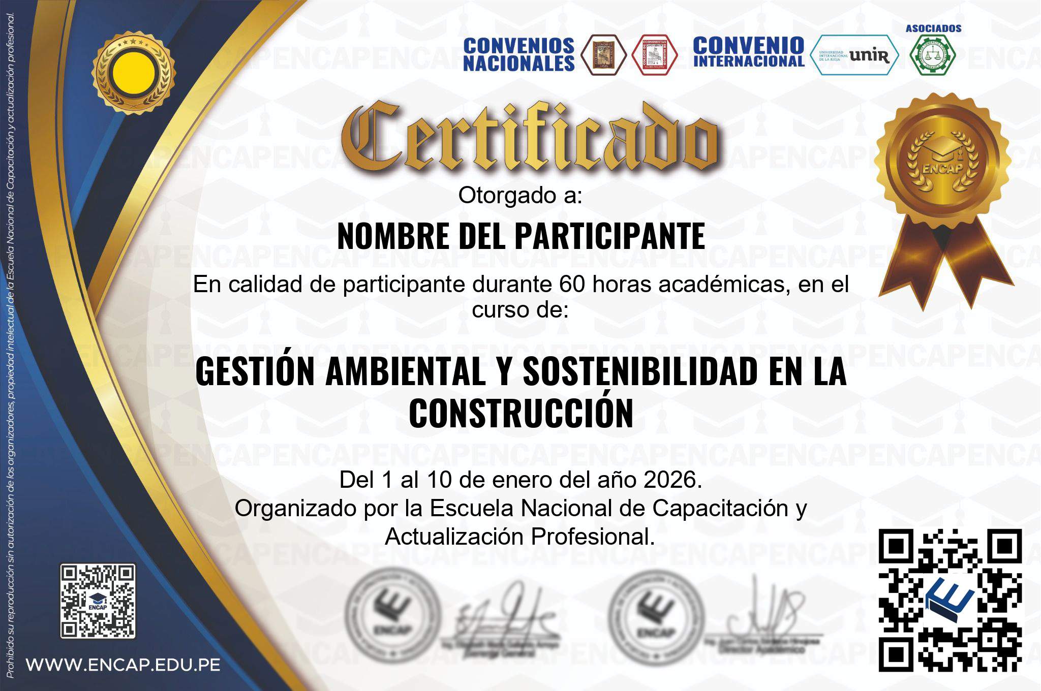 Certificado Especialización