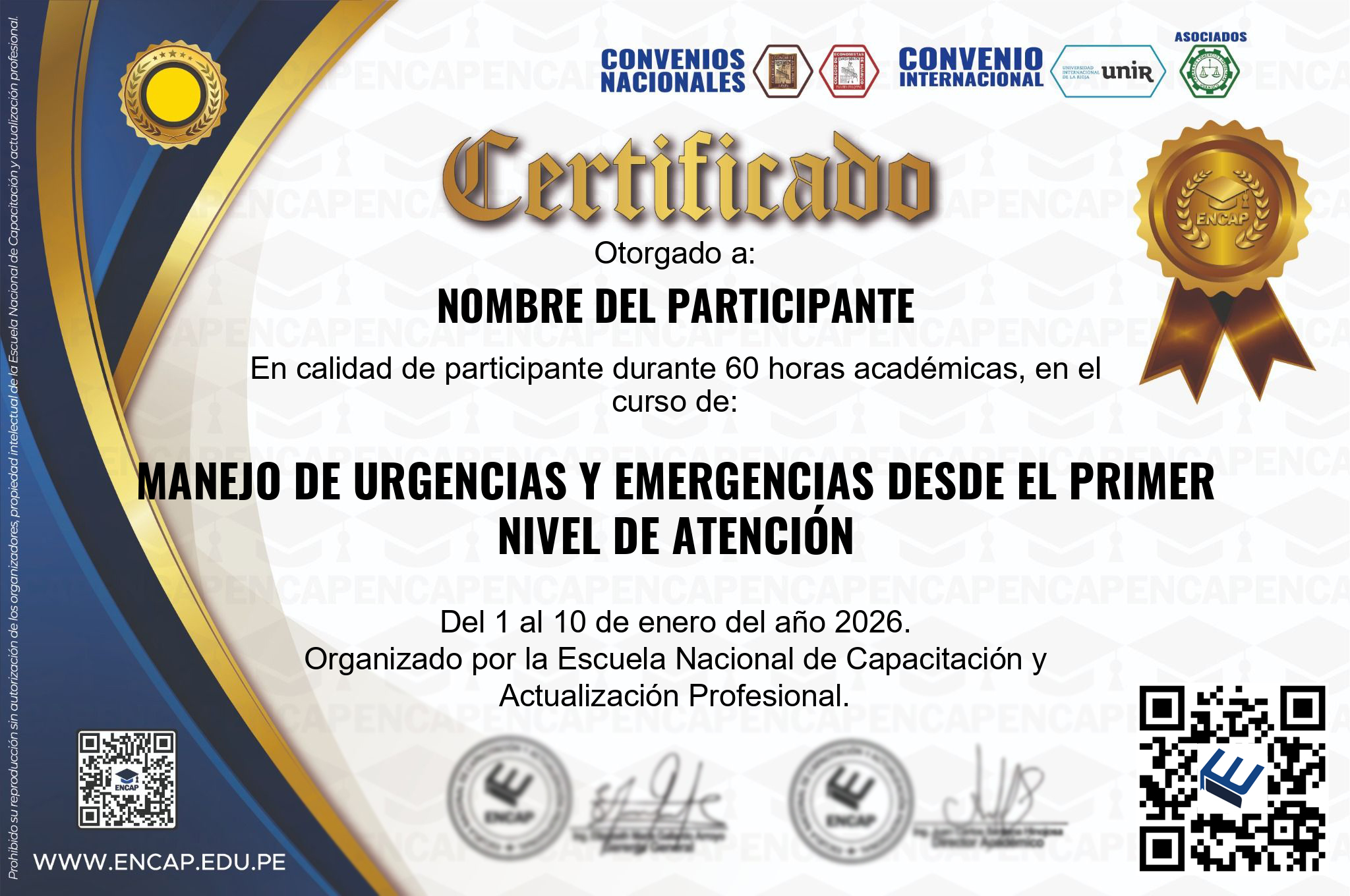 Certificado Especialización