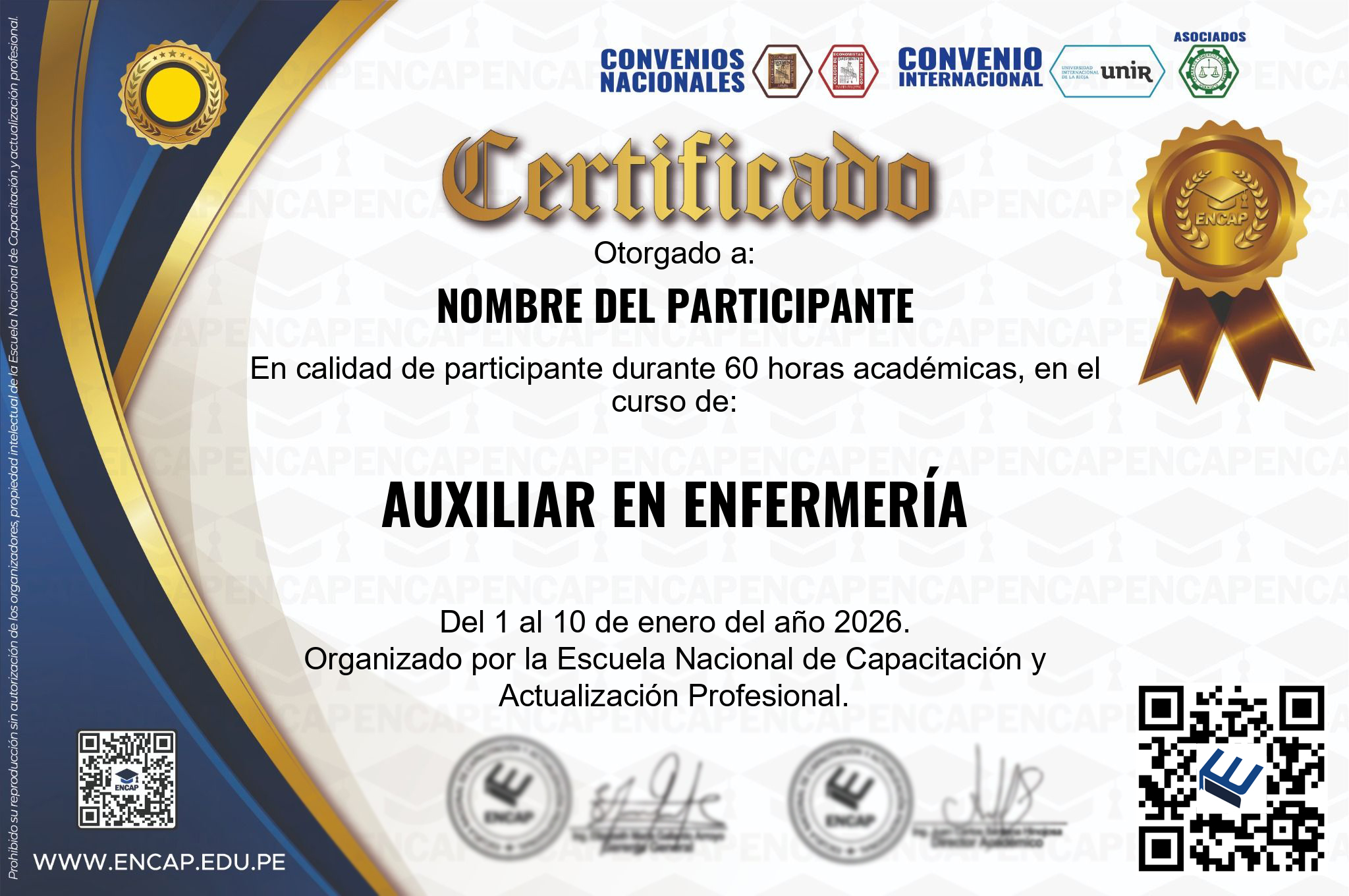 Certificado Especialización