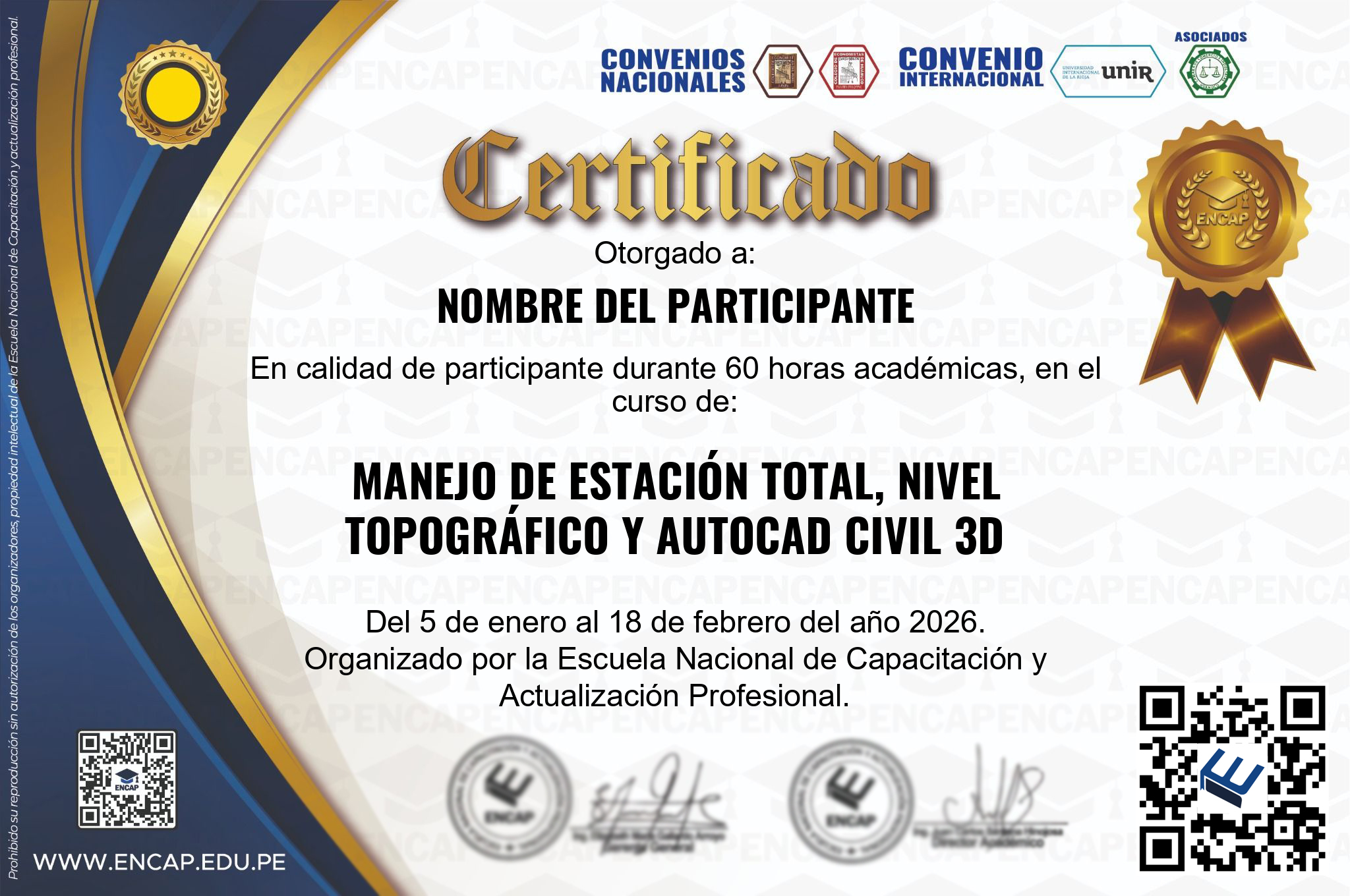 Certificado Especialización