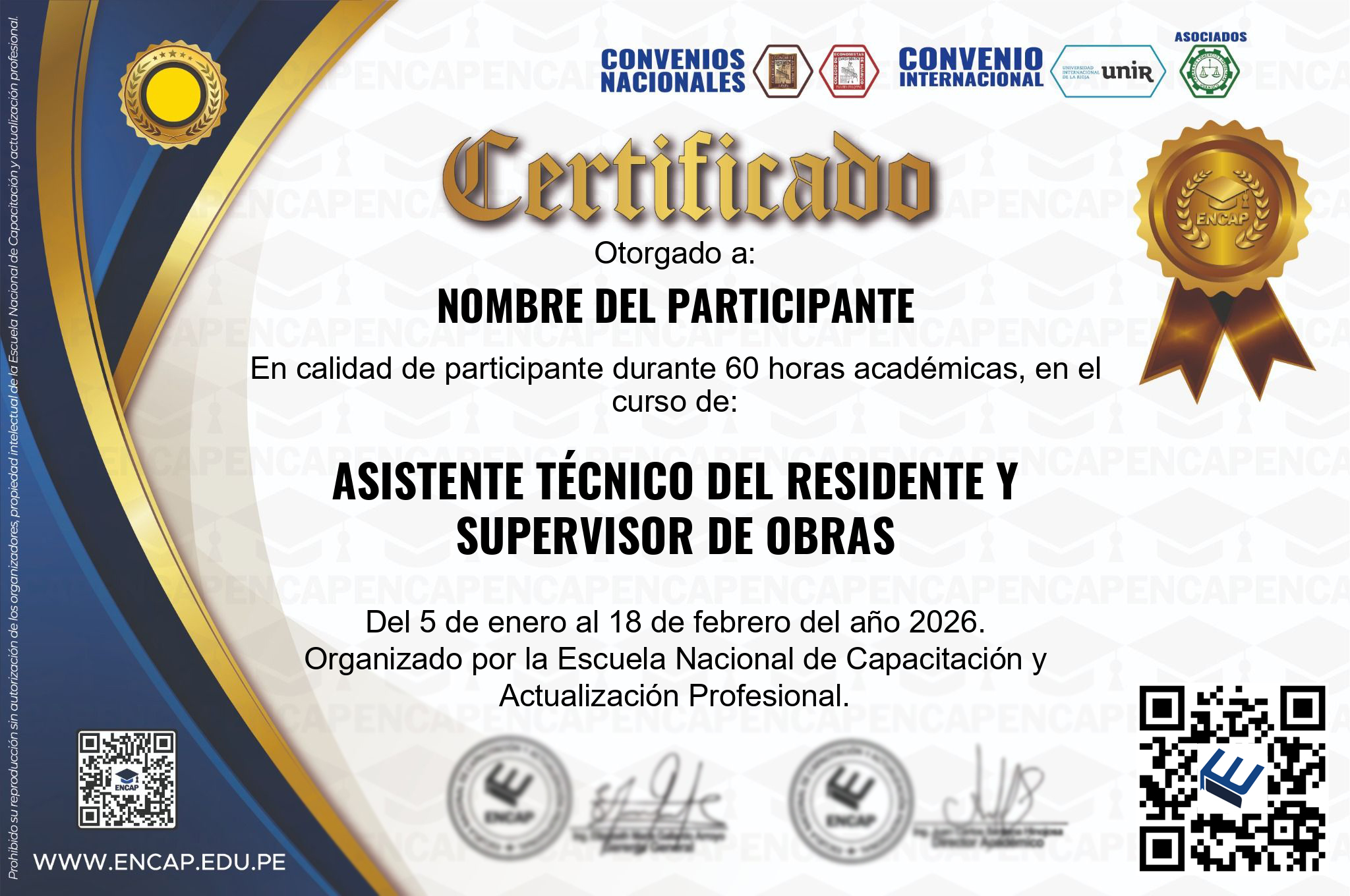 Certificado Especialización