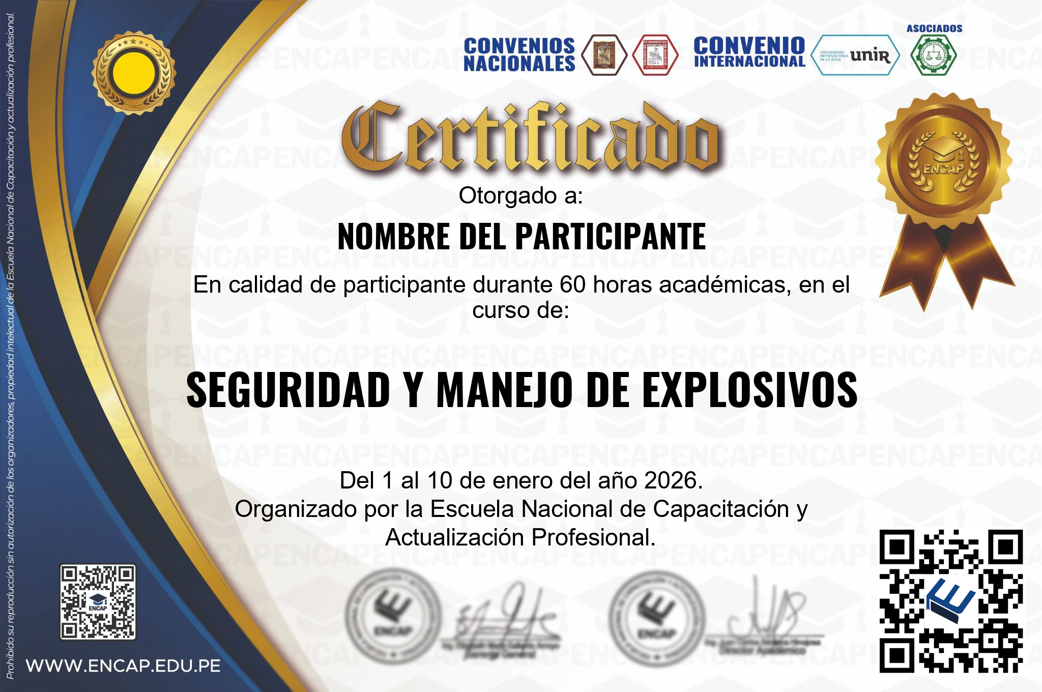 Certificado Especialización