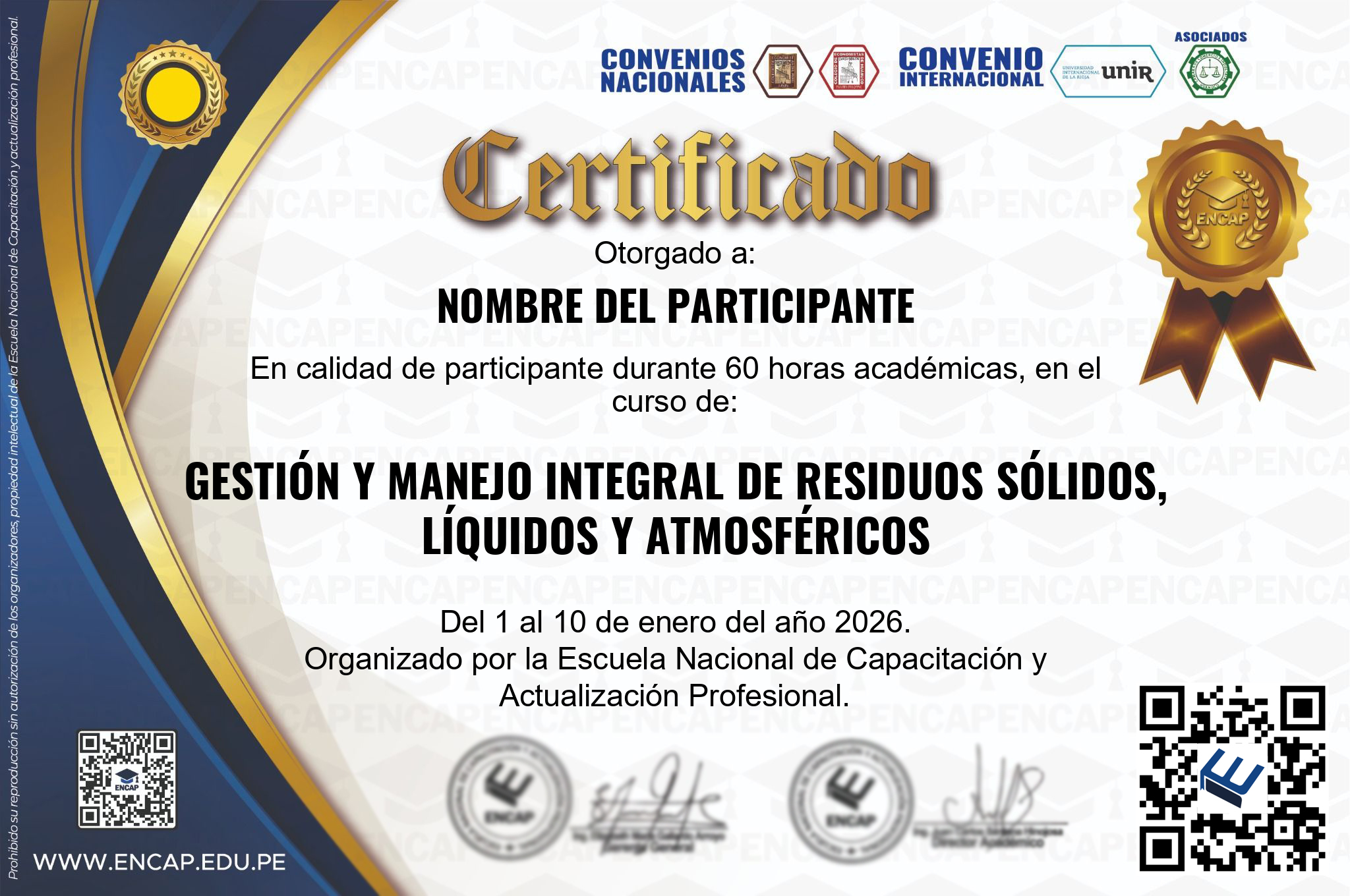 Certificado Especialización