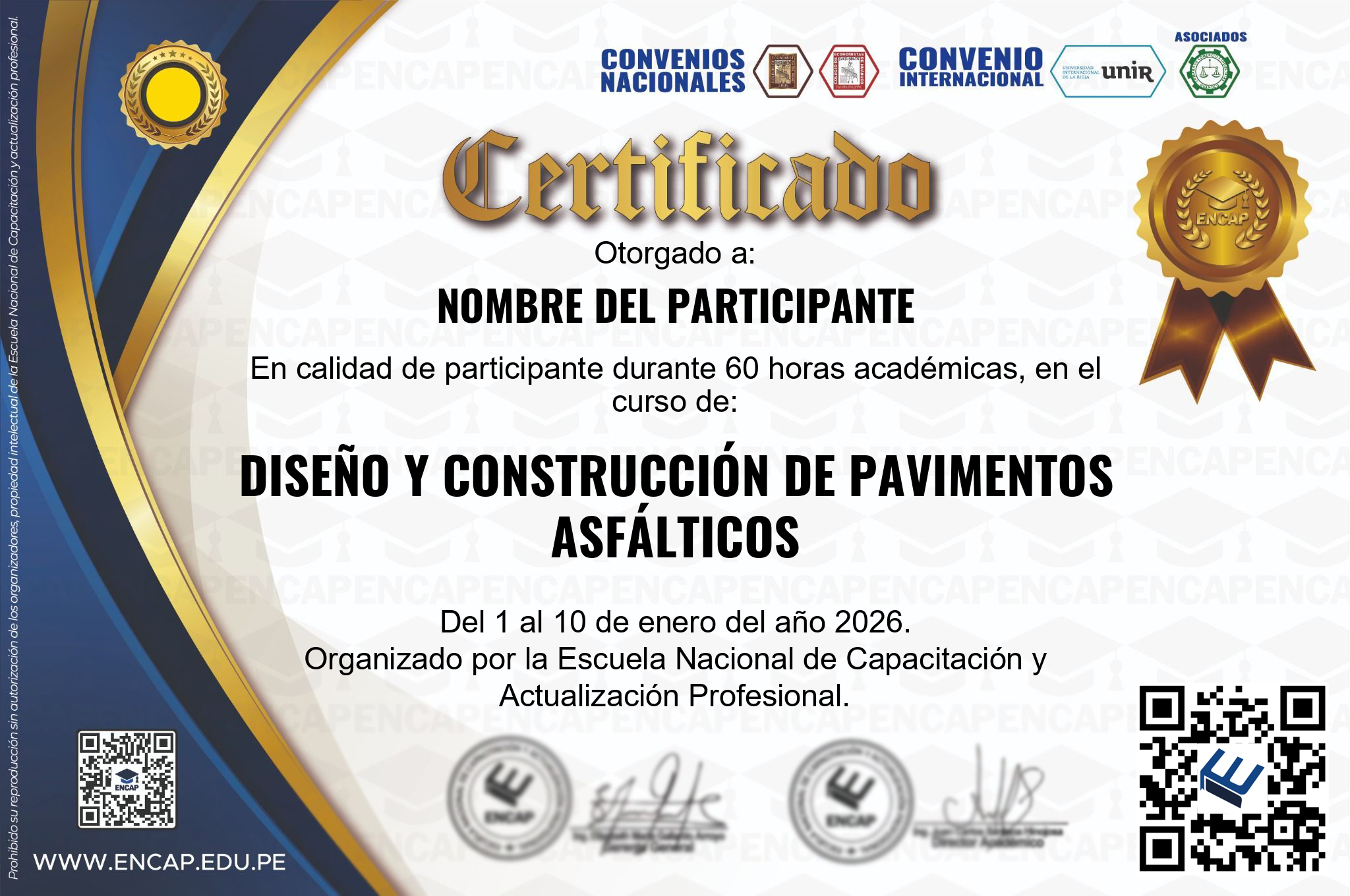 Certificado Especialización