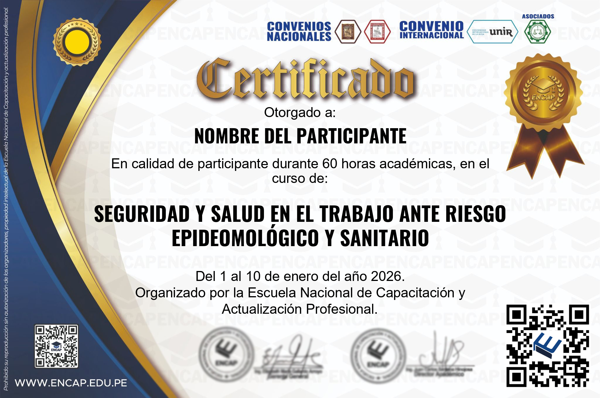 Certificado Especialización