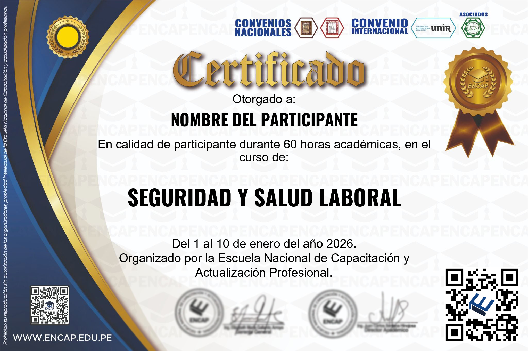 Certificado Especialización