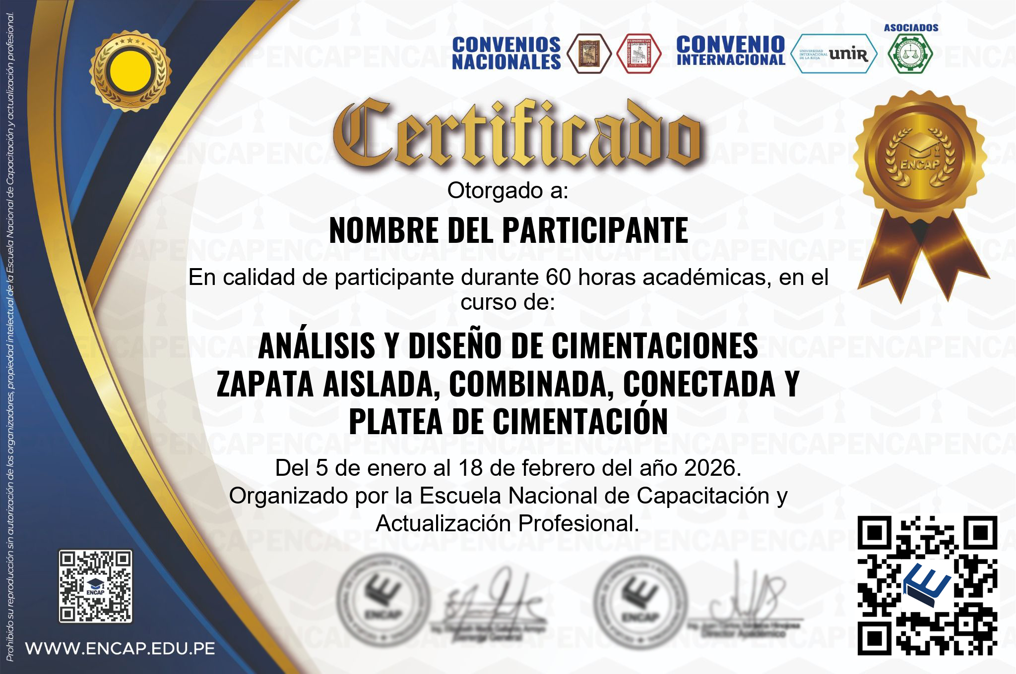 Certificado Especialización