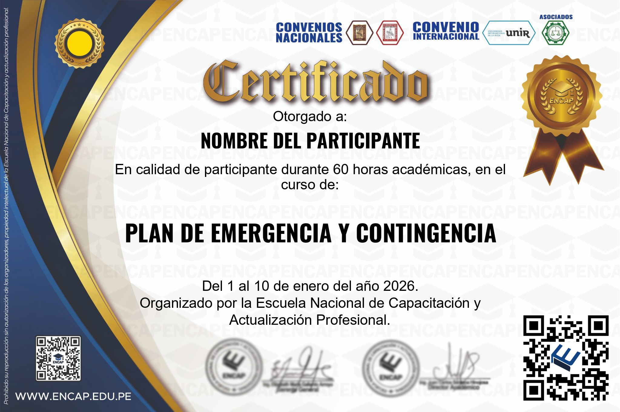 Certificado Especialización