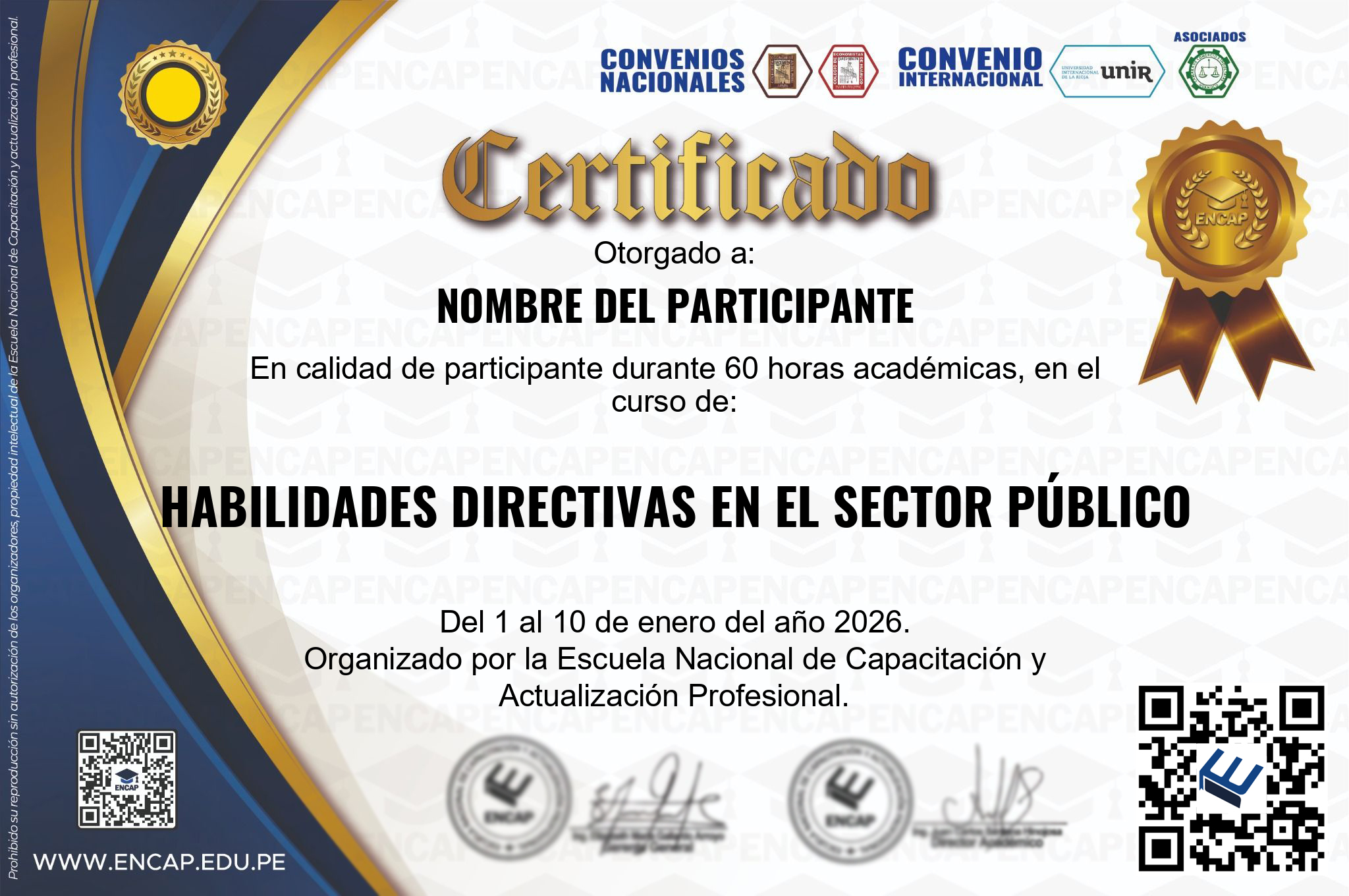 Certificado Especialización