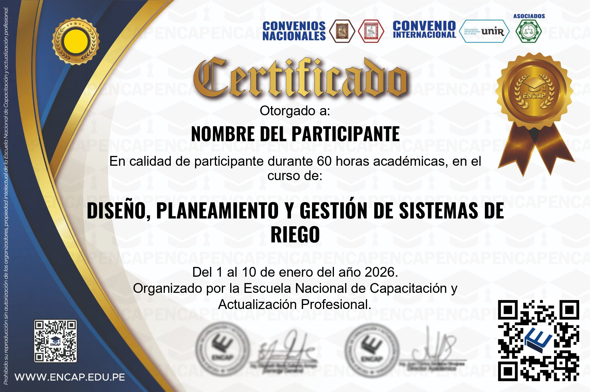 Certificado Especialización