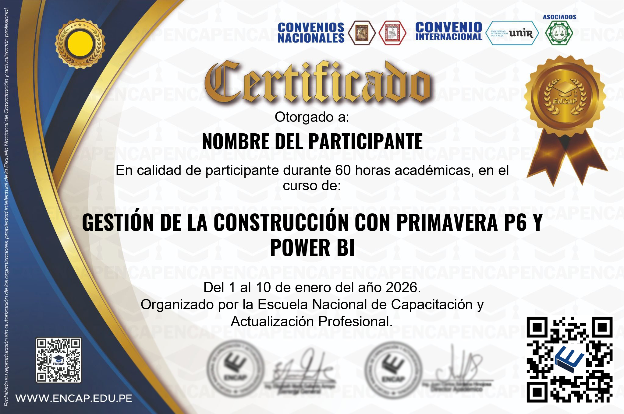 Certificado Especialización