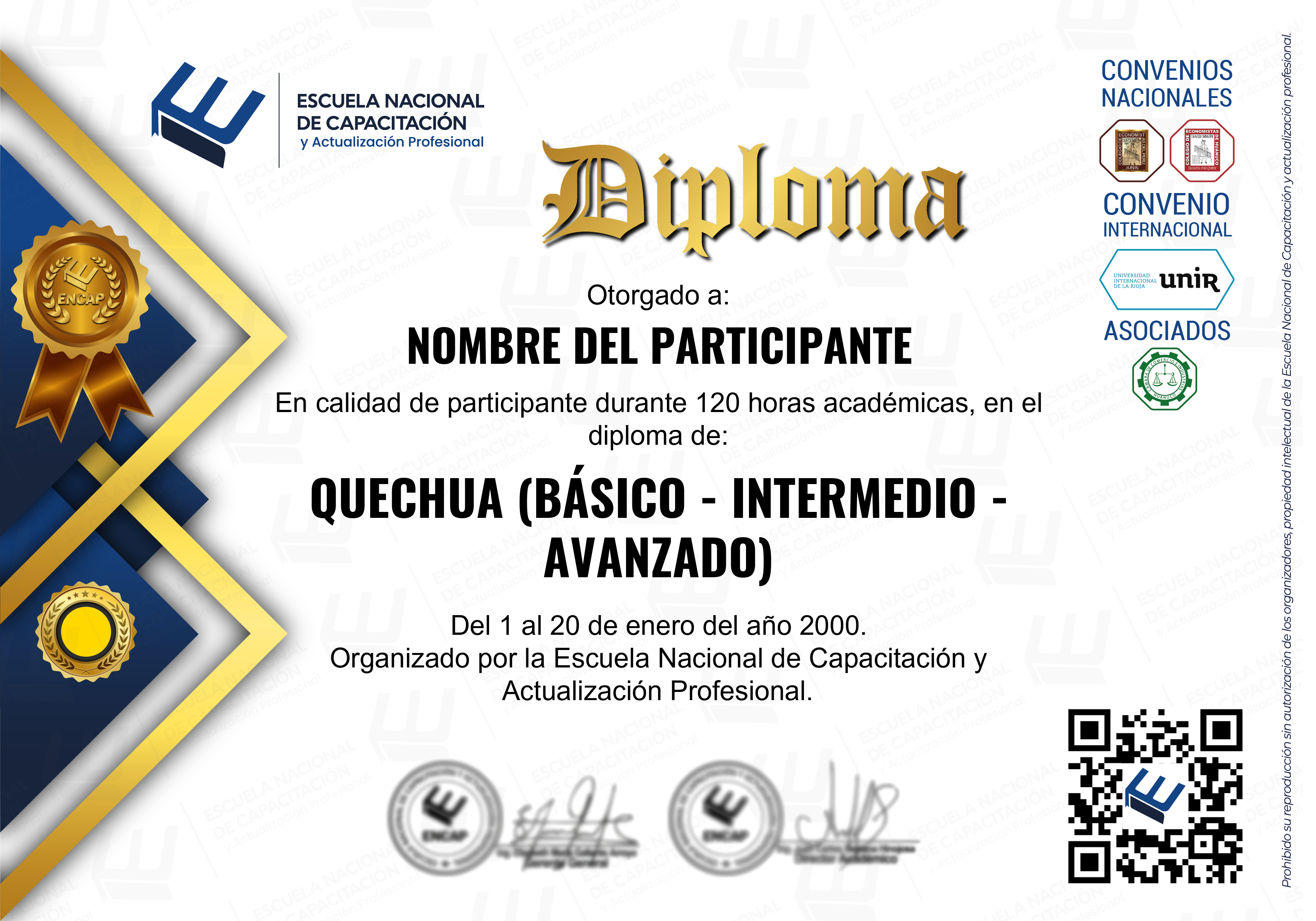 Certificado Especialización