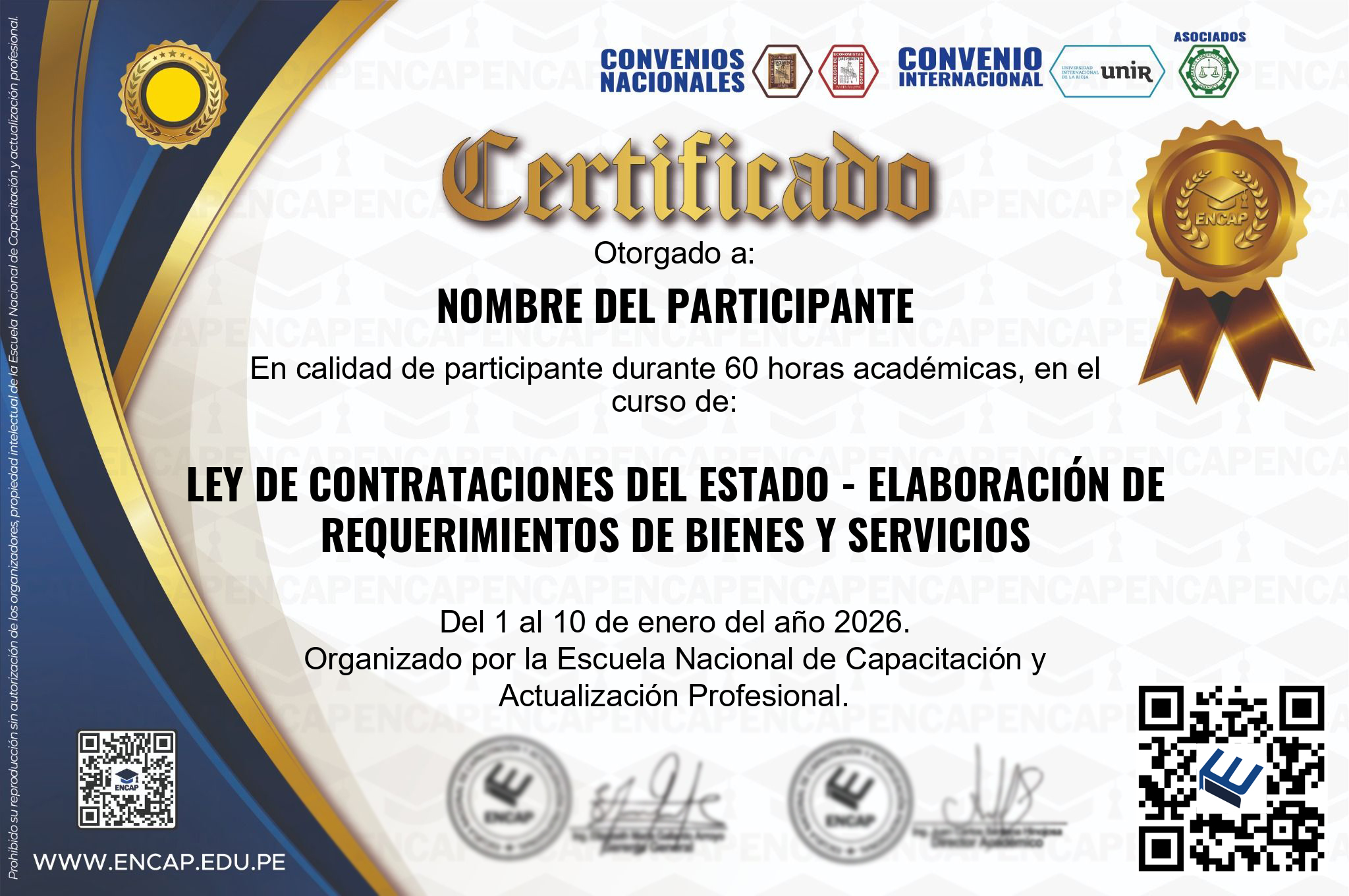 Certificado Especialización