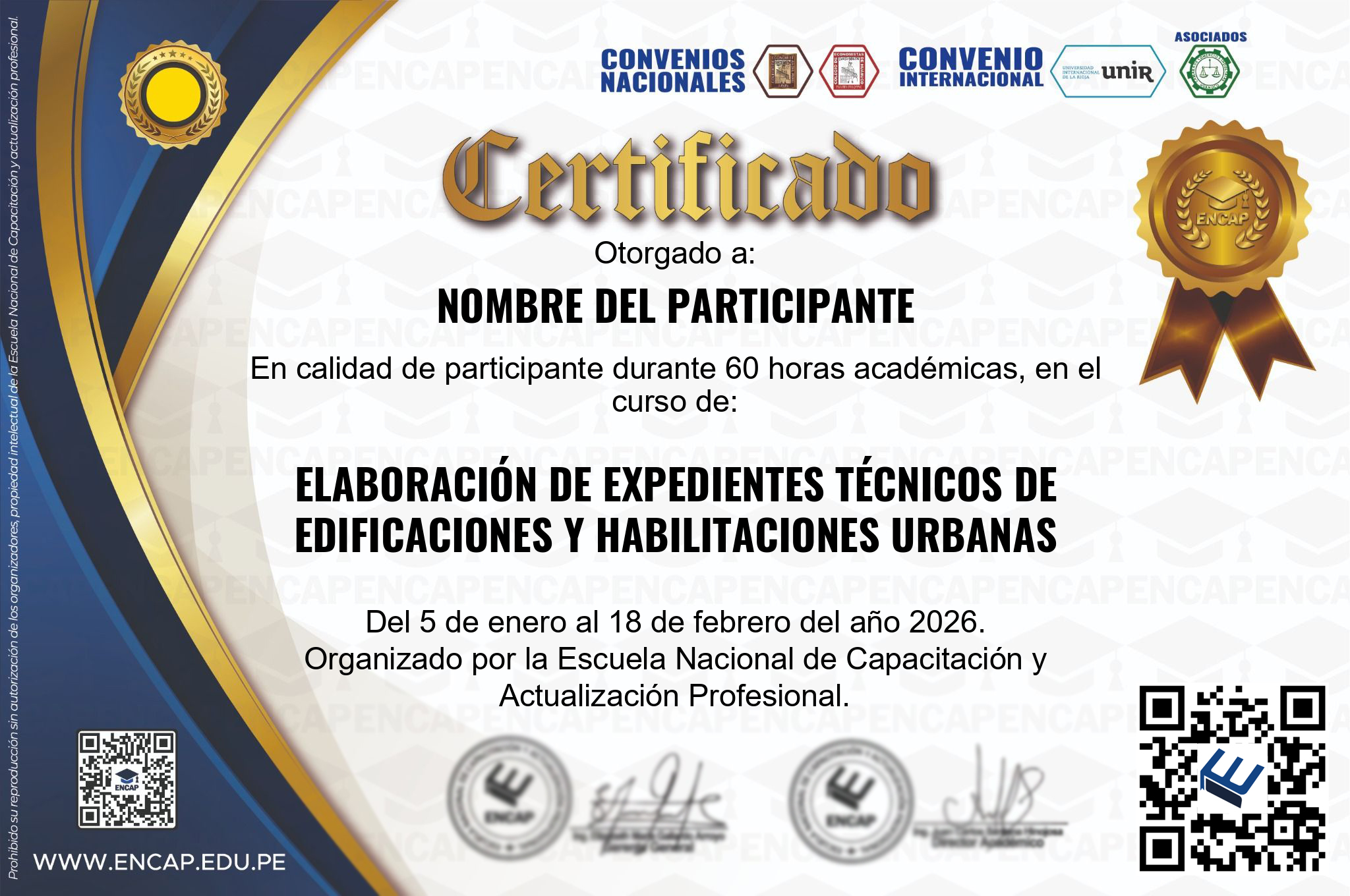 Certificado Especialización