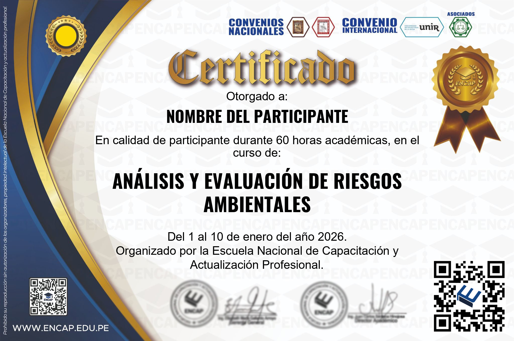 Certificado Especialización