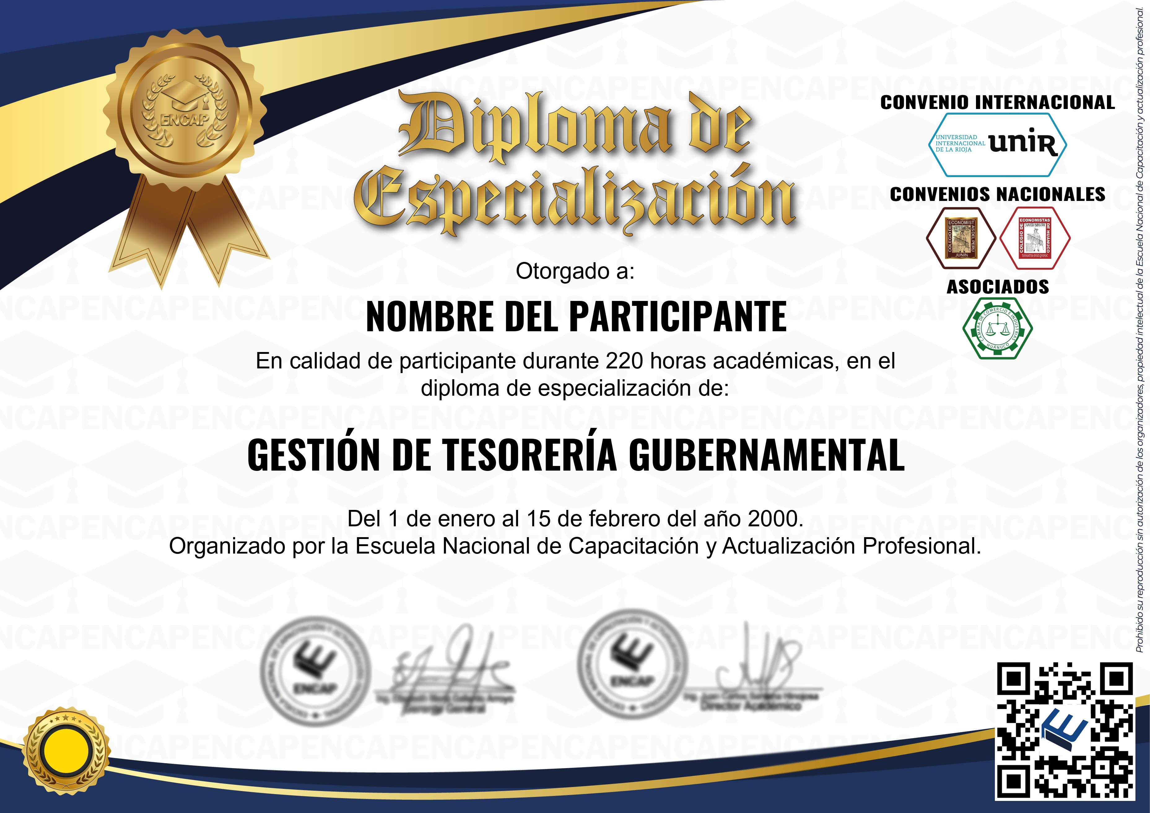 Certificado Especialización
