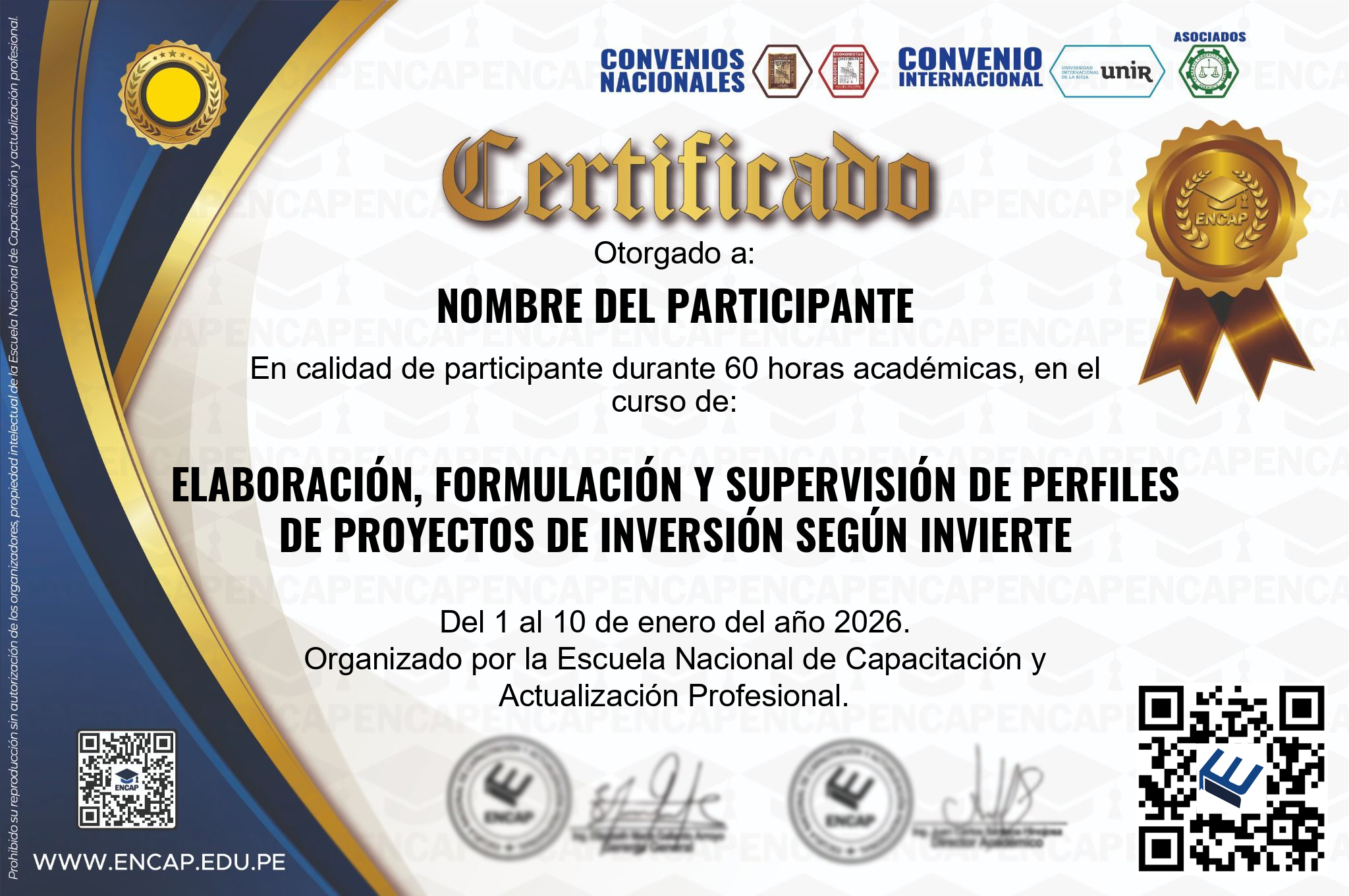Certificado Especialización