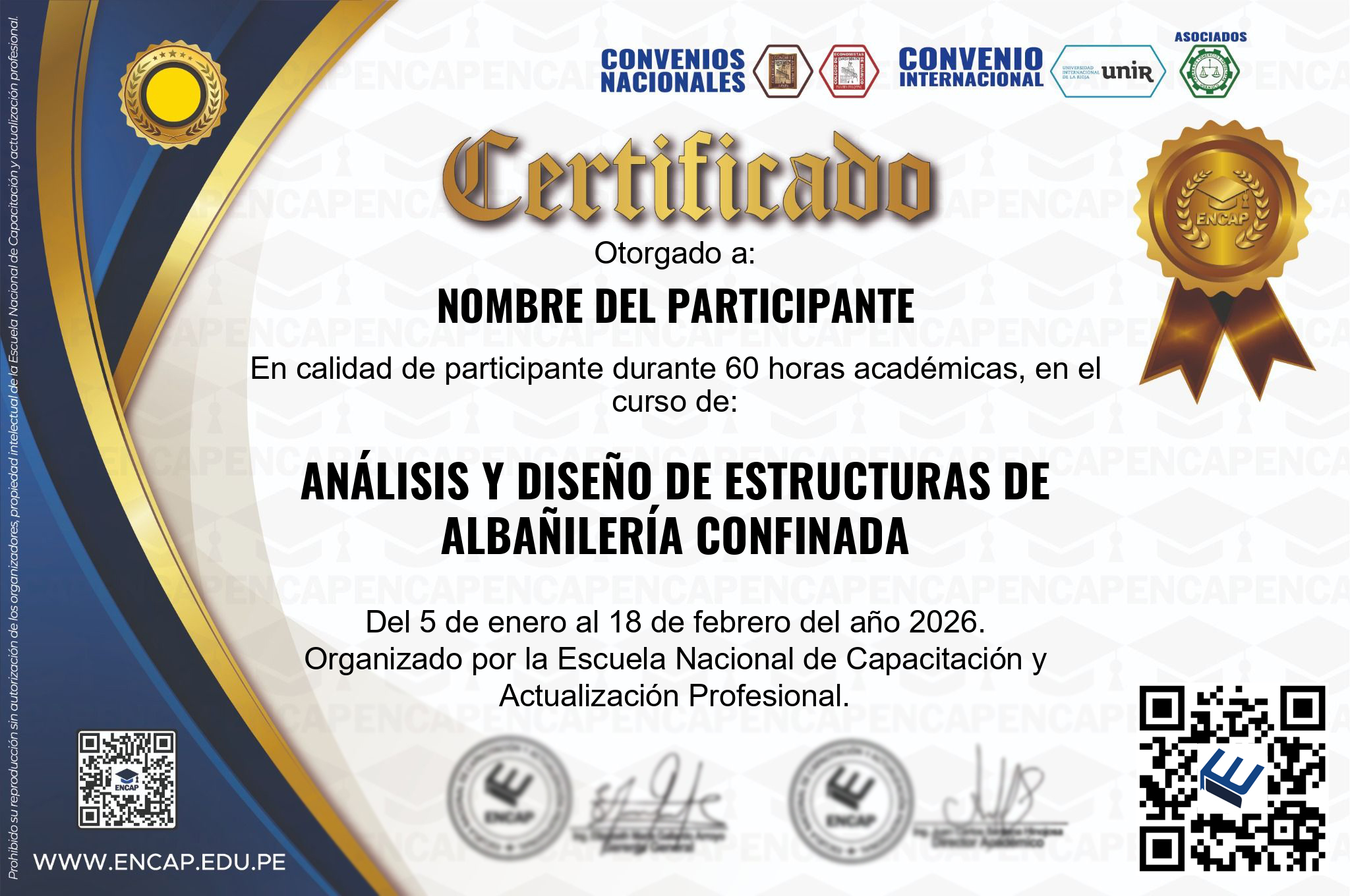 Certificado Especialización