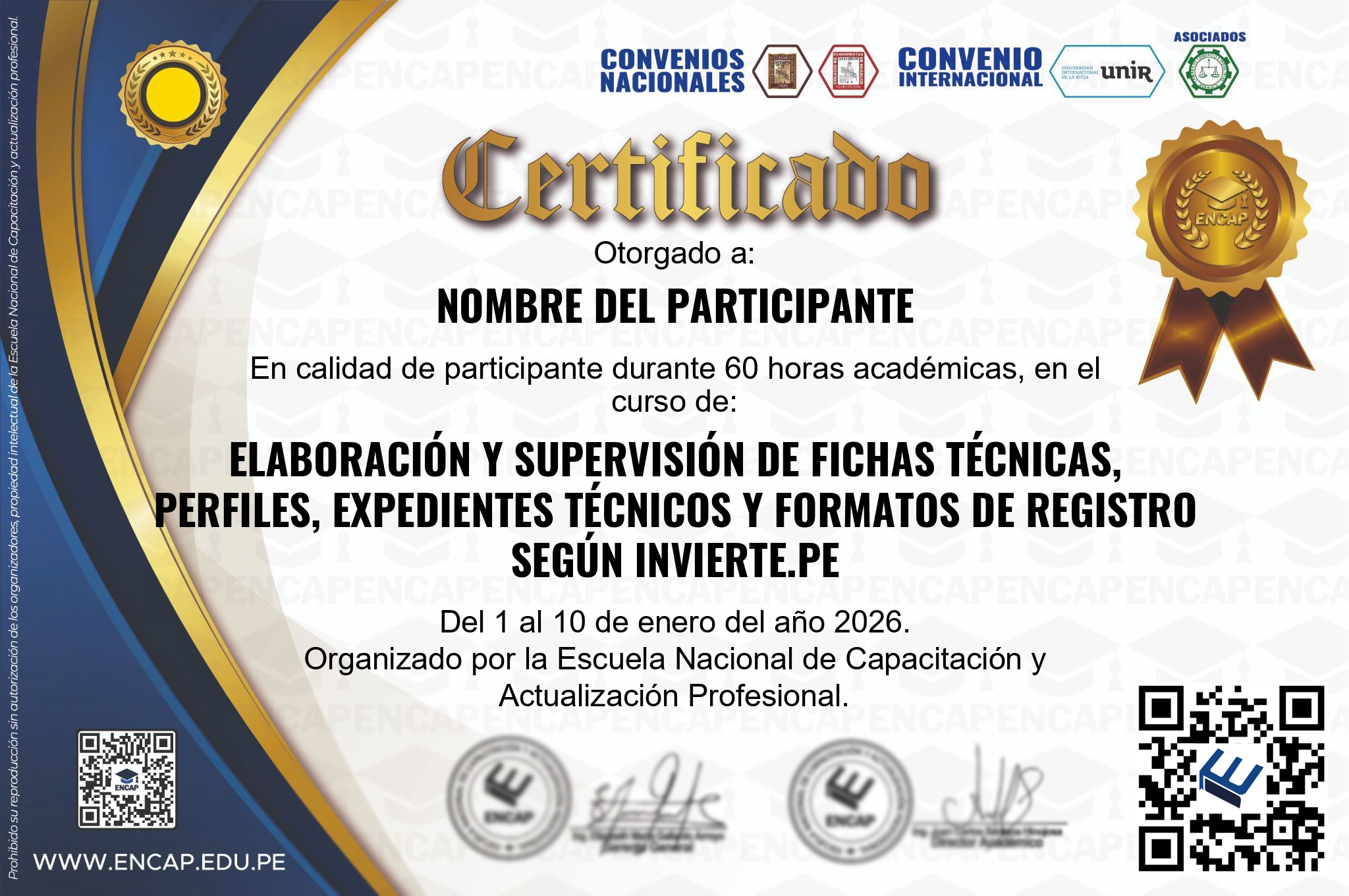 Certificado Especialización