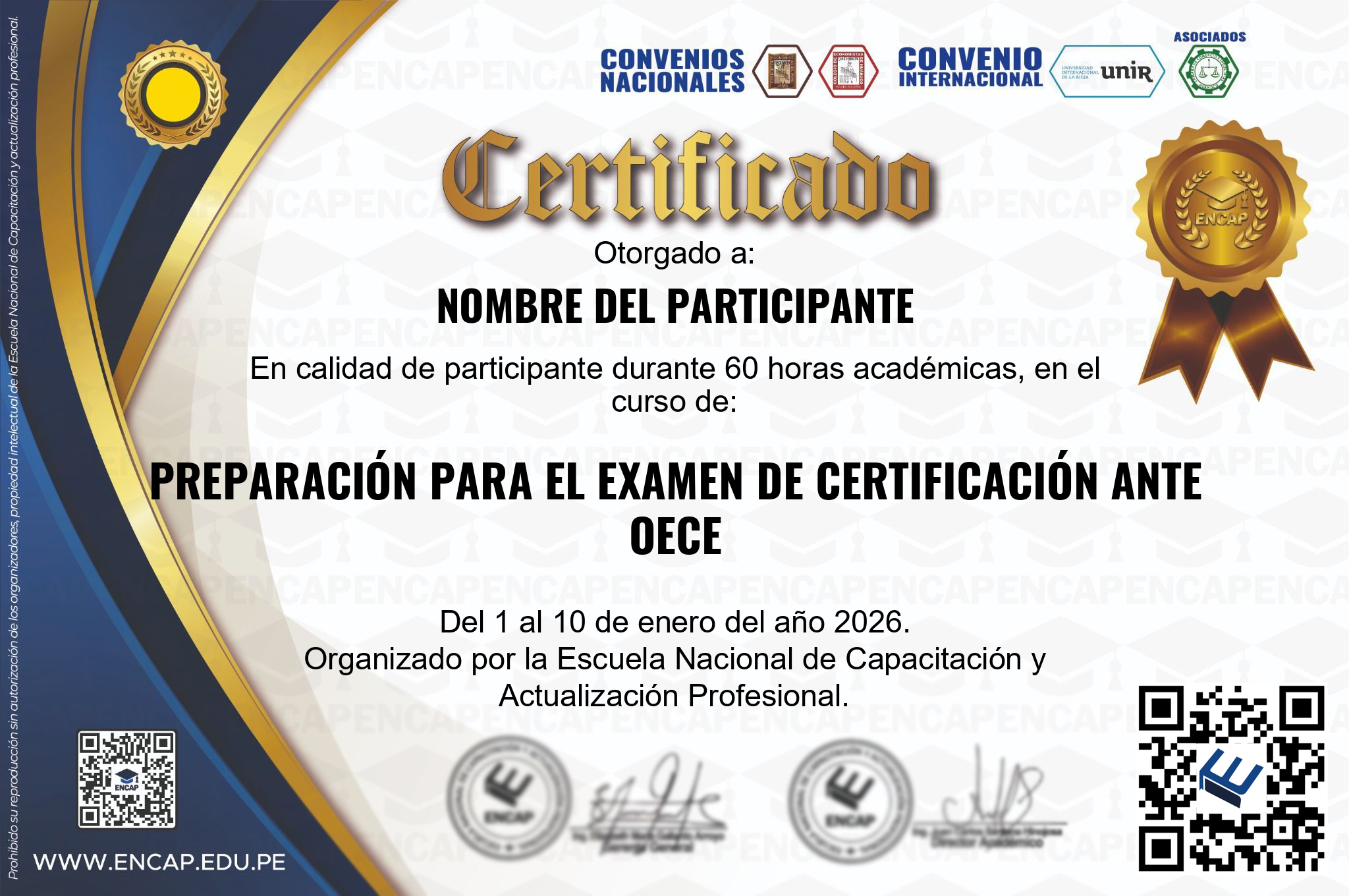 Certificado Especialización