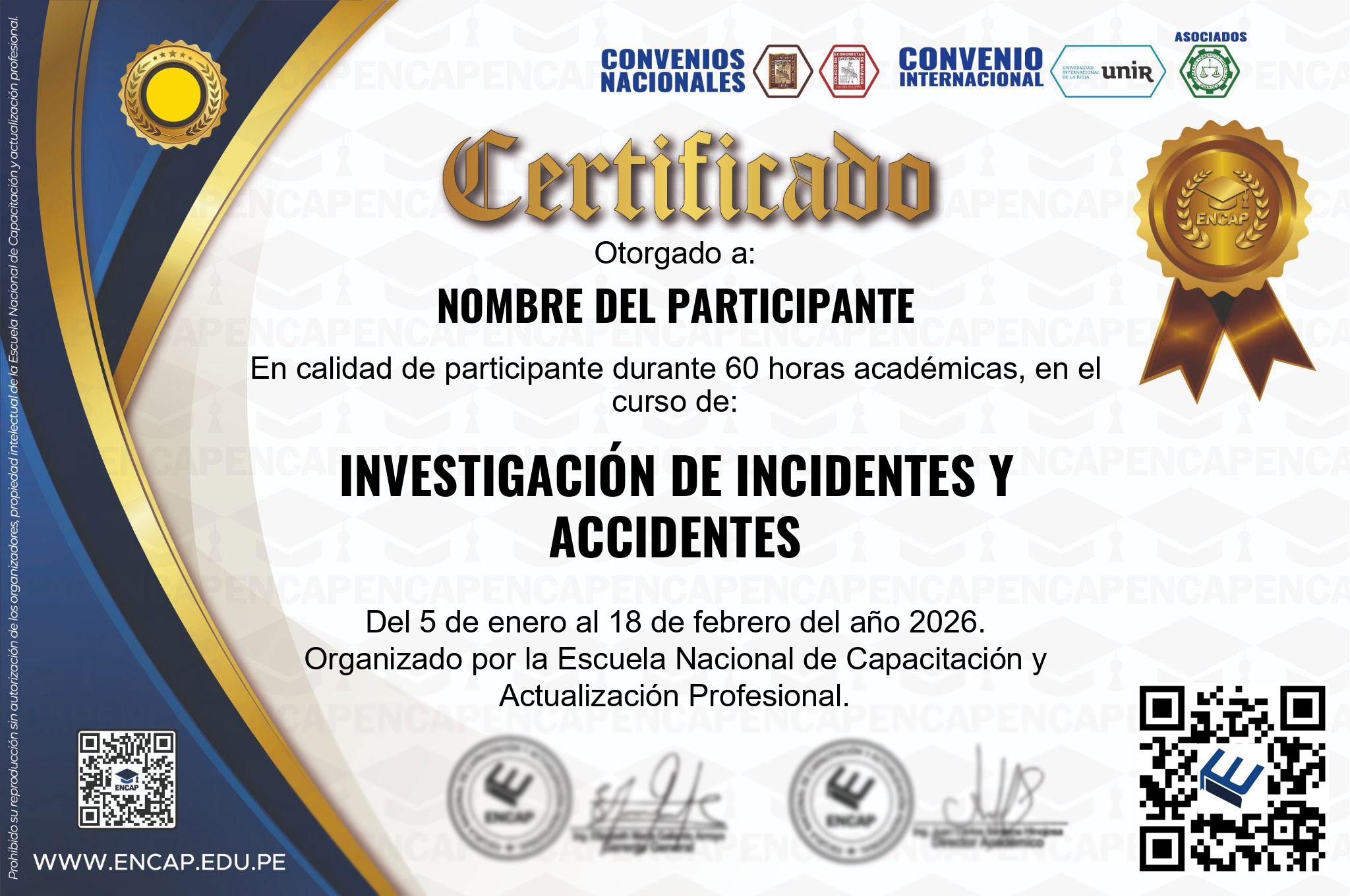 Certificado Especialización