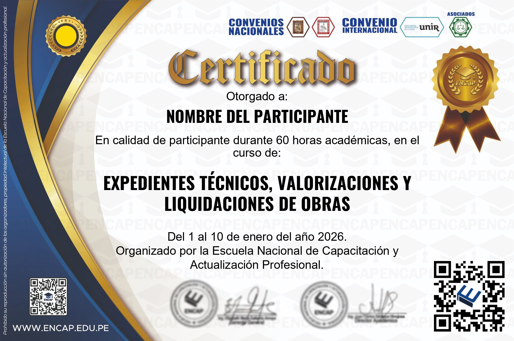 Certificado Especialización