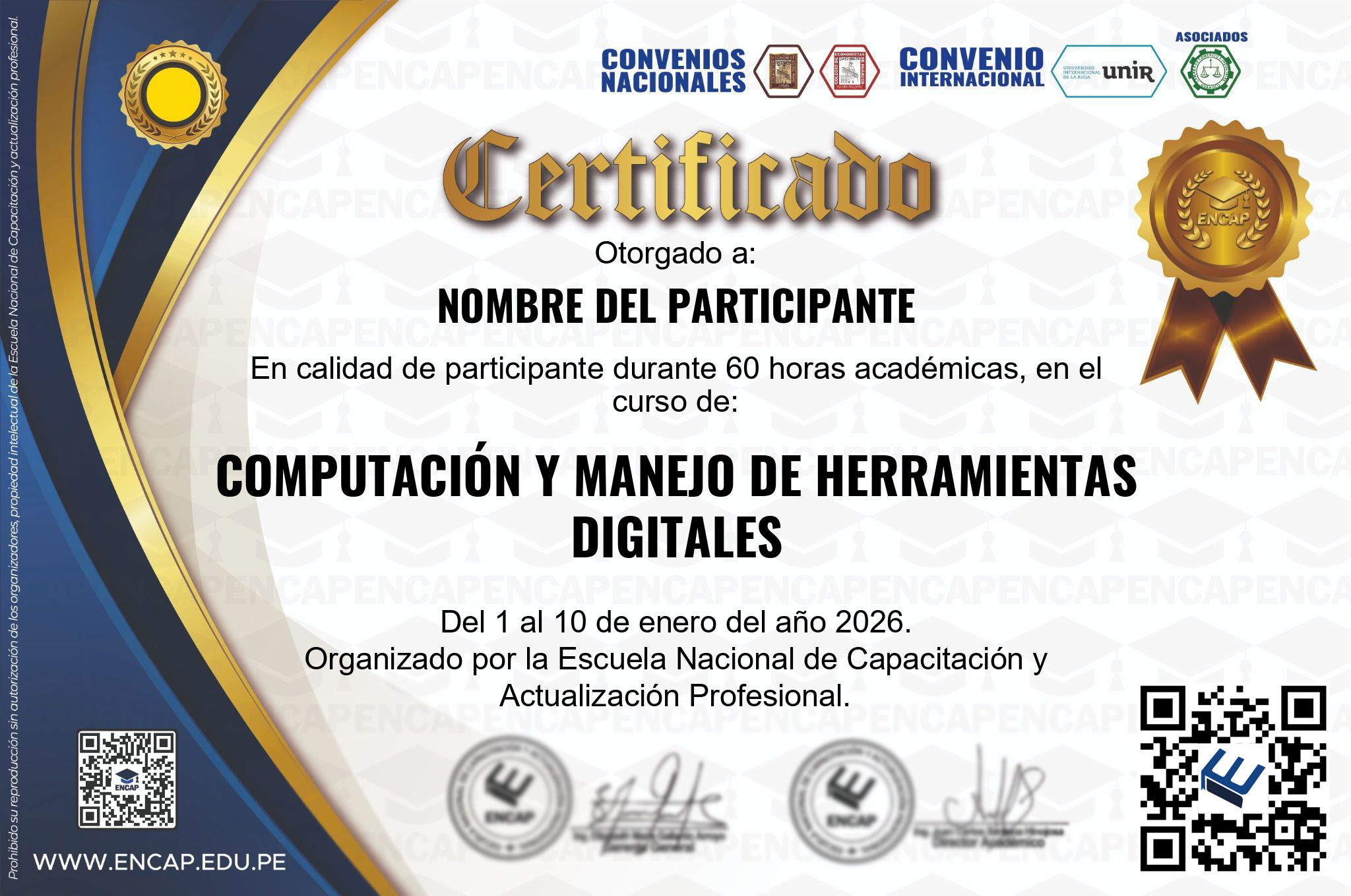 Certificado Especialización