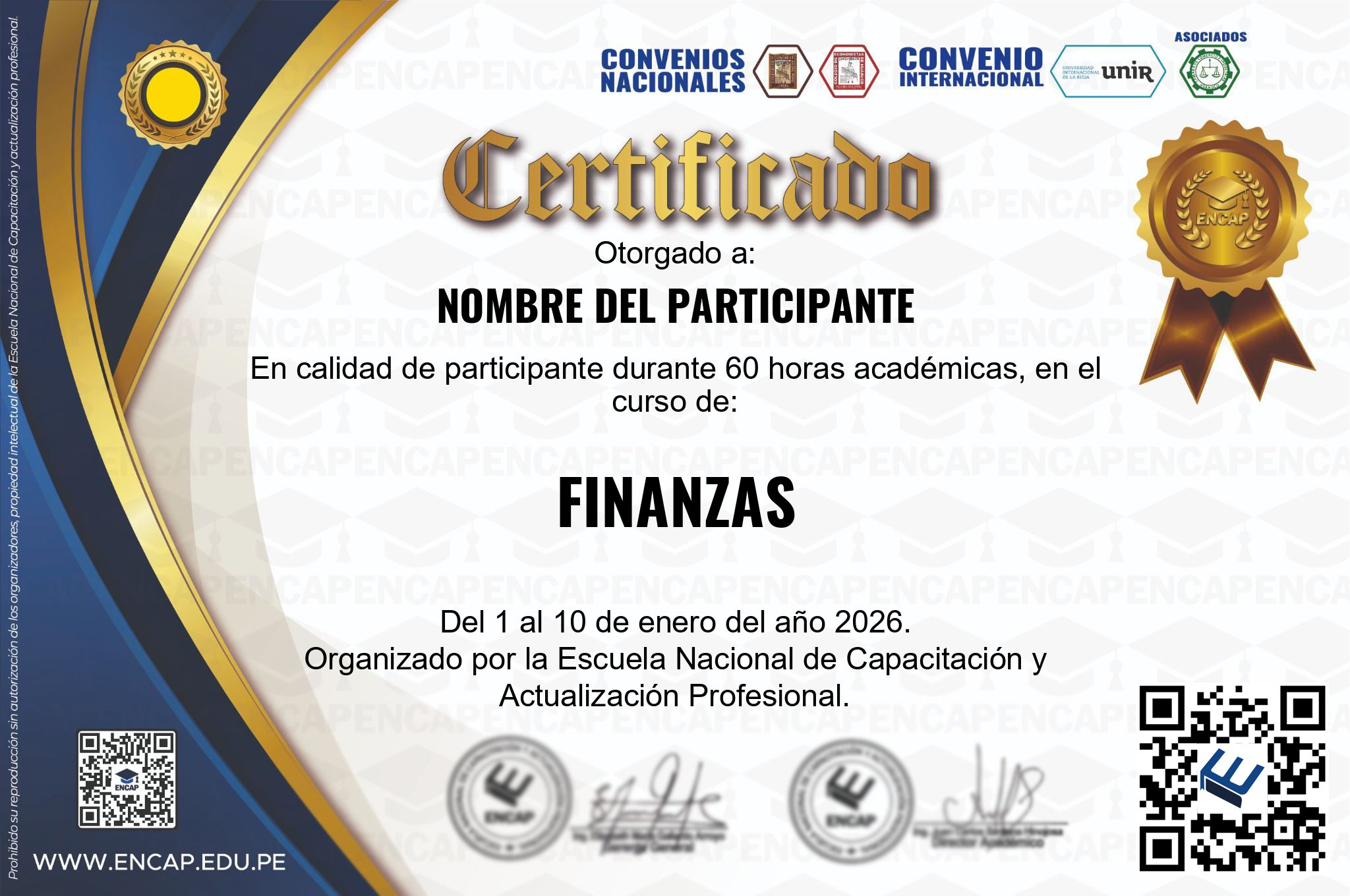 Certificado Especialización