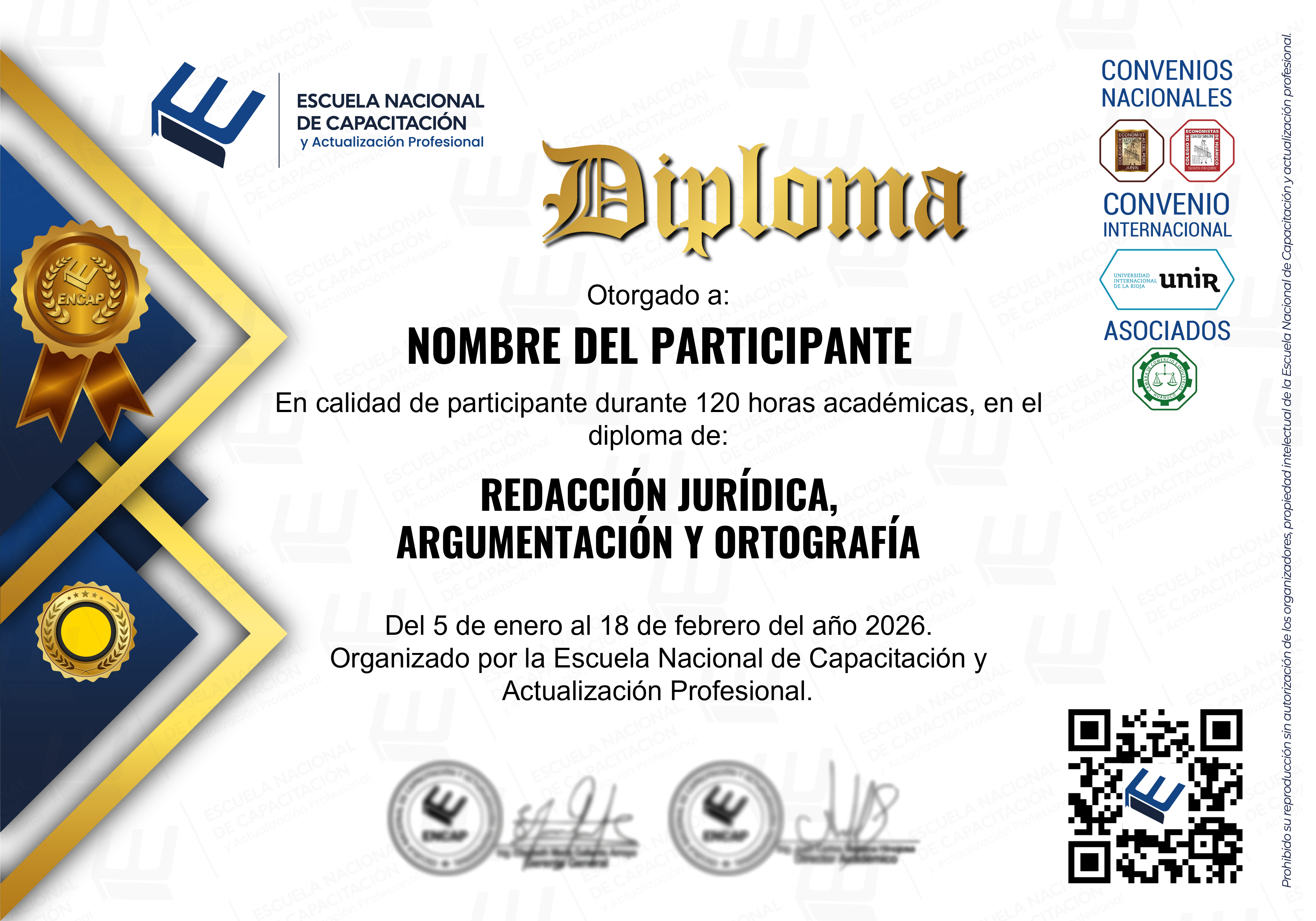 Certificado Especialización