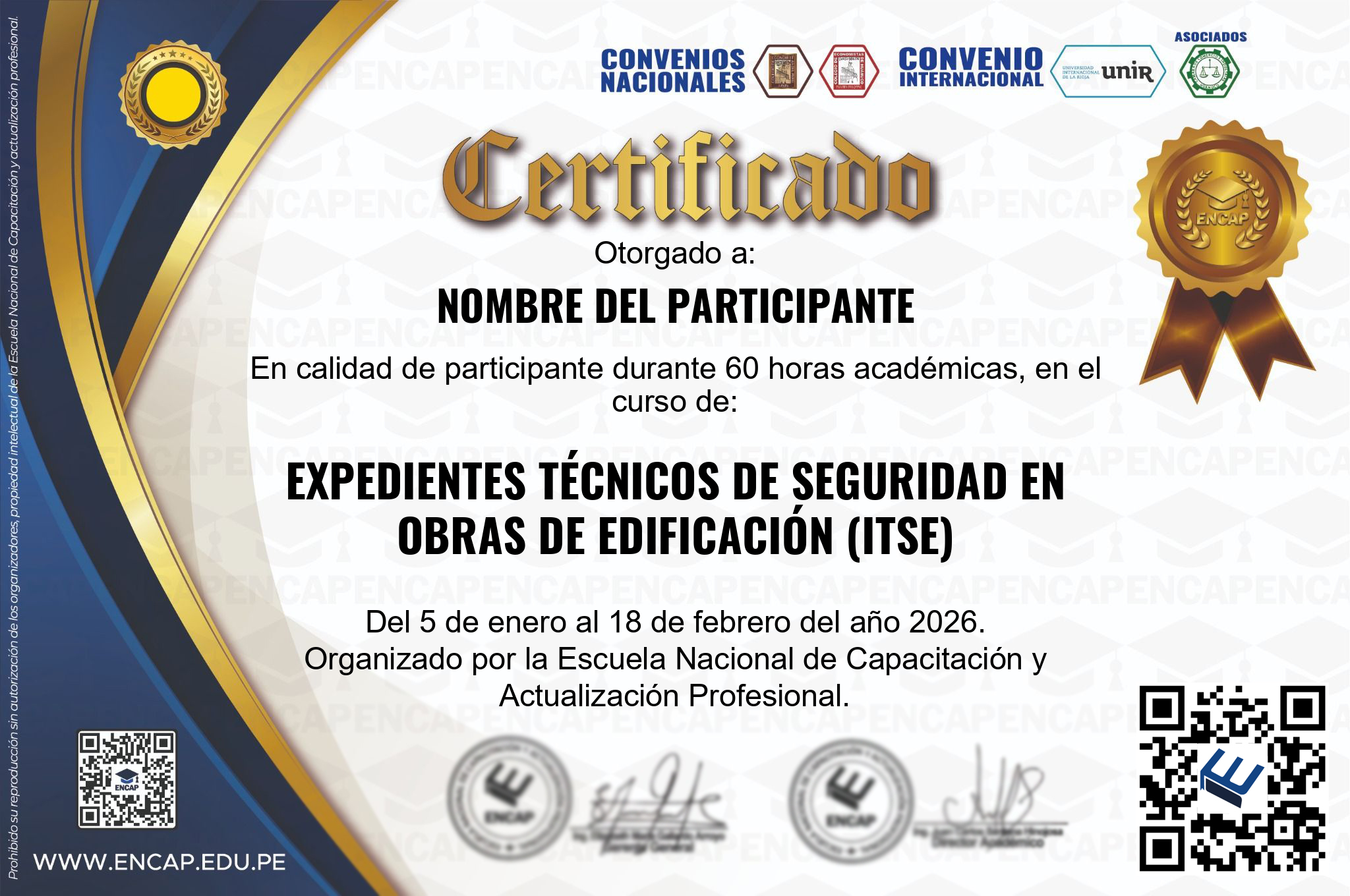 Certificado Especialización