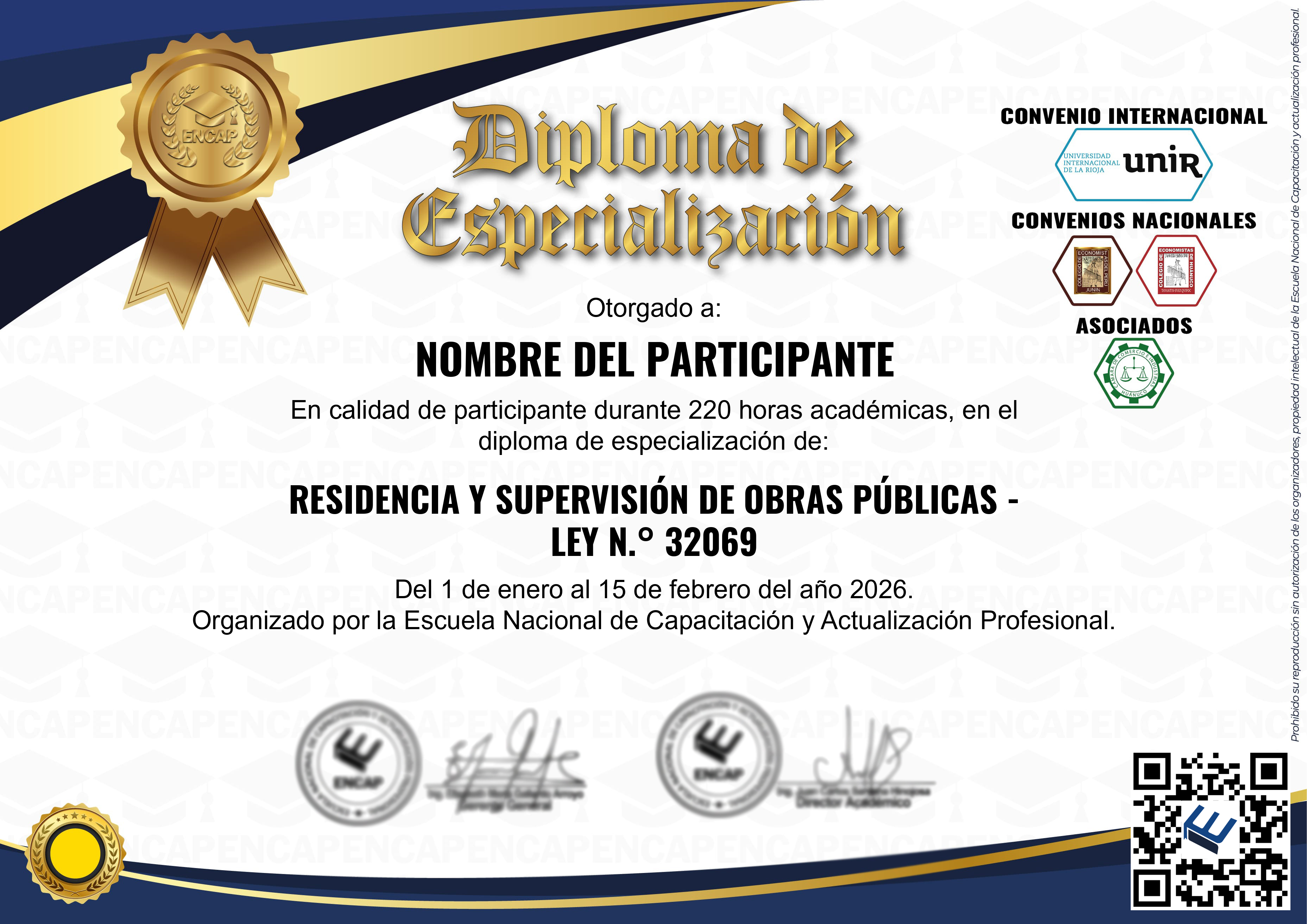 Certificado Especialización