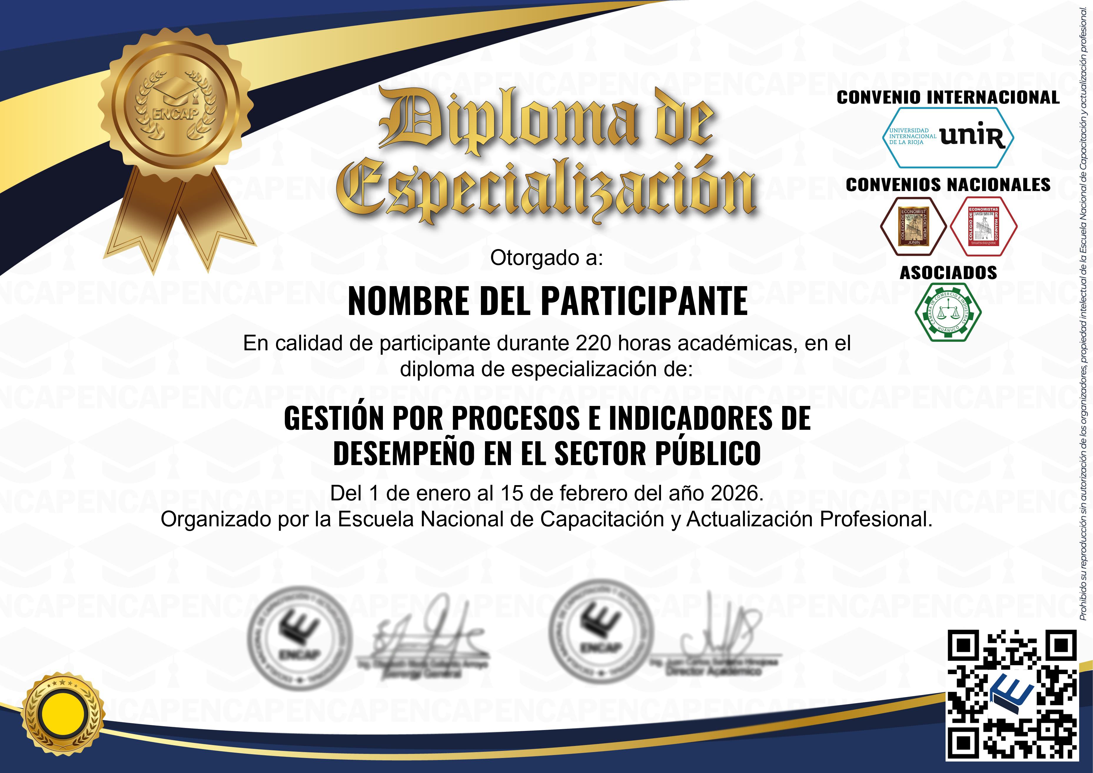 Certificado Especialización