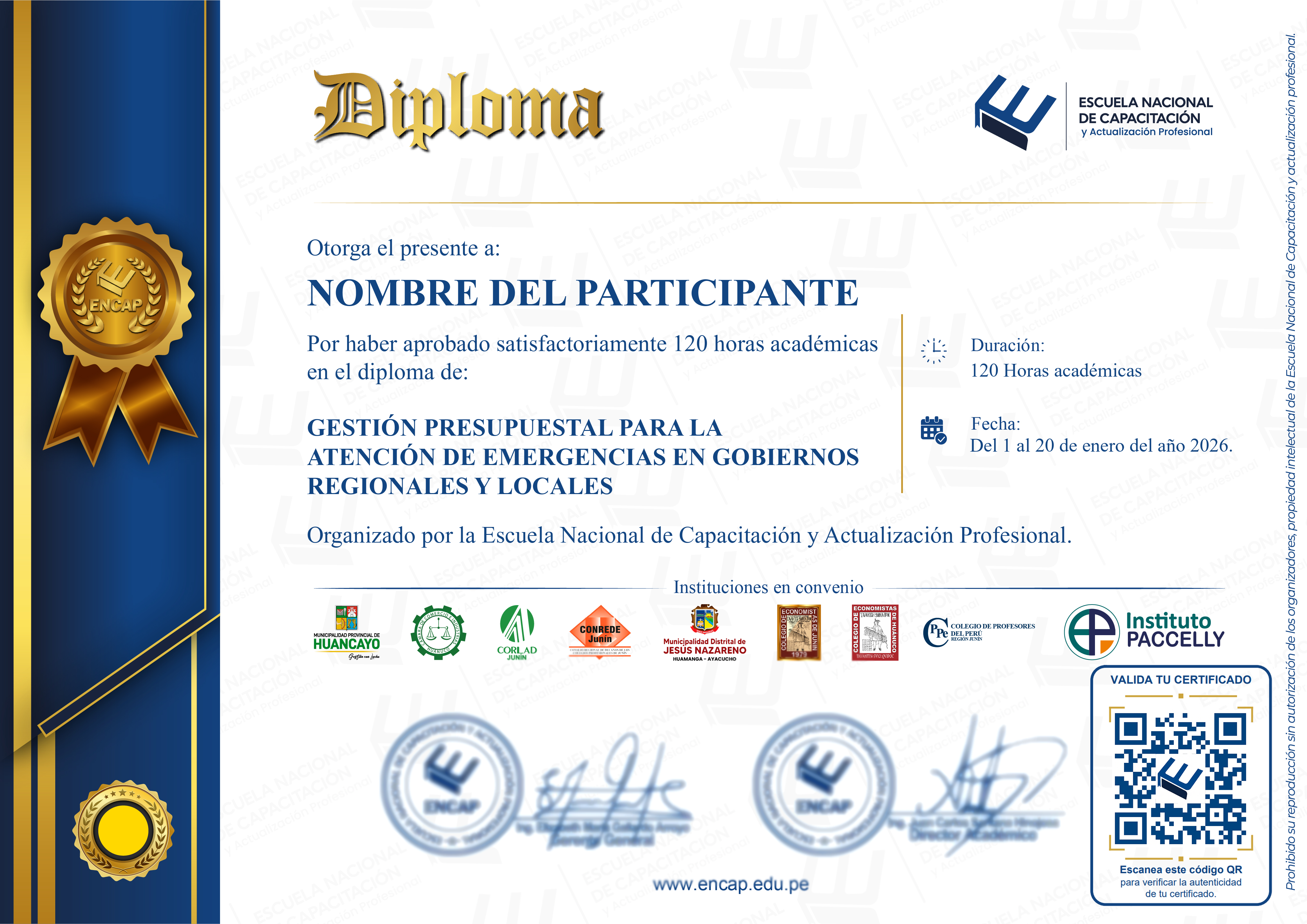 Certificado Especialización