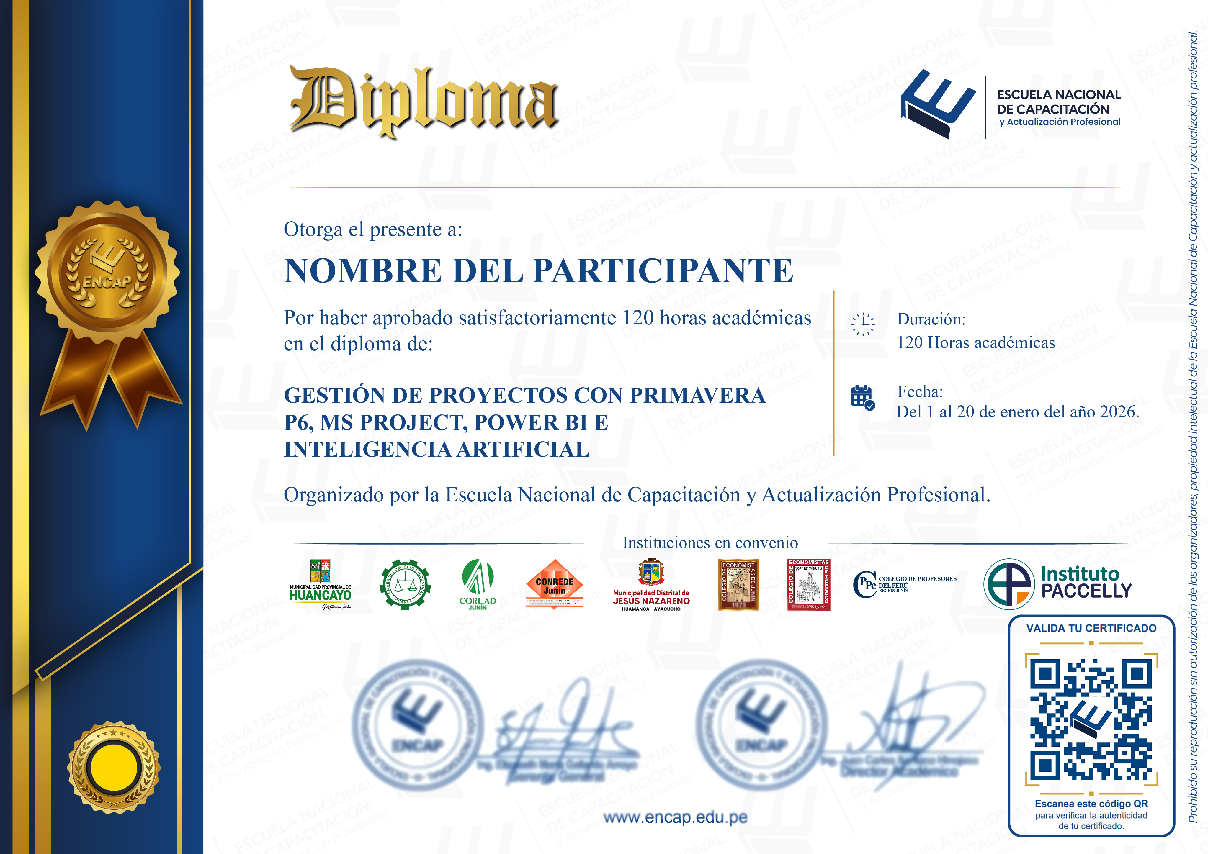 Certificado Especialización