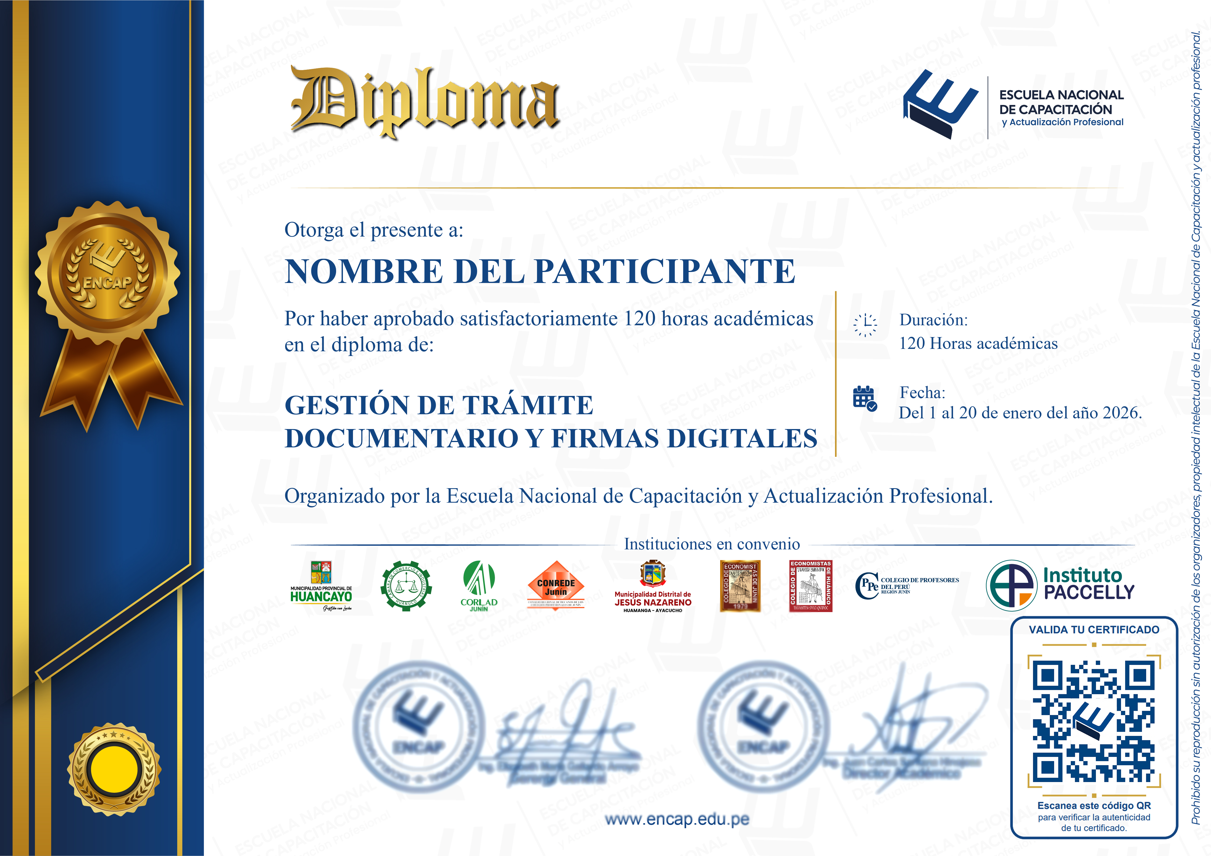 Certificado Especialización