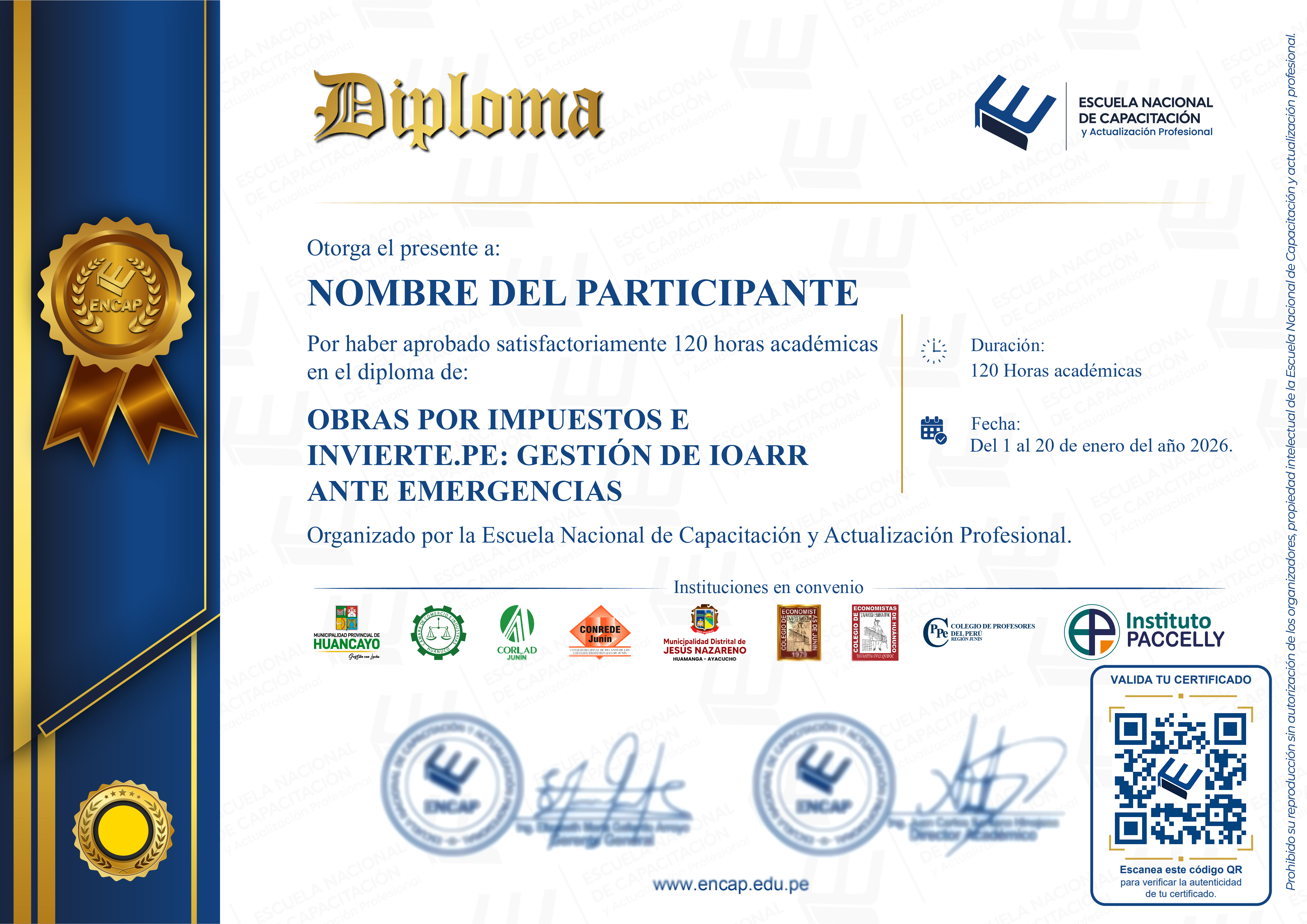 Certificado Especialización