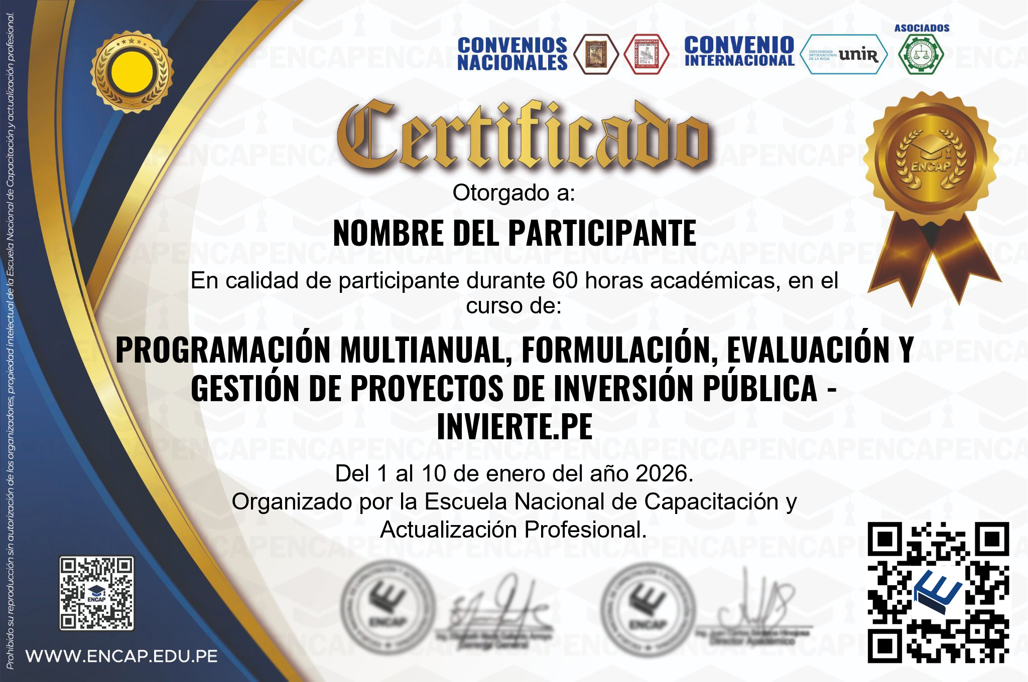 Certificado Especialización