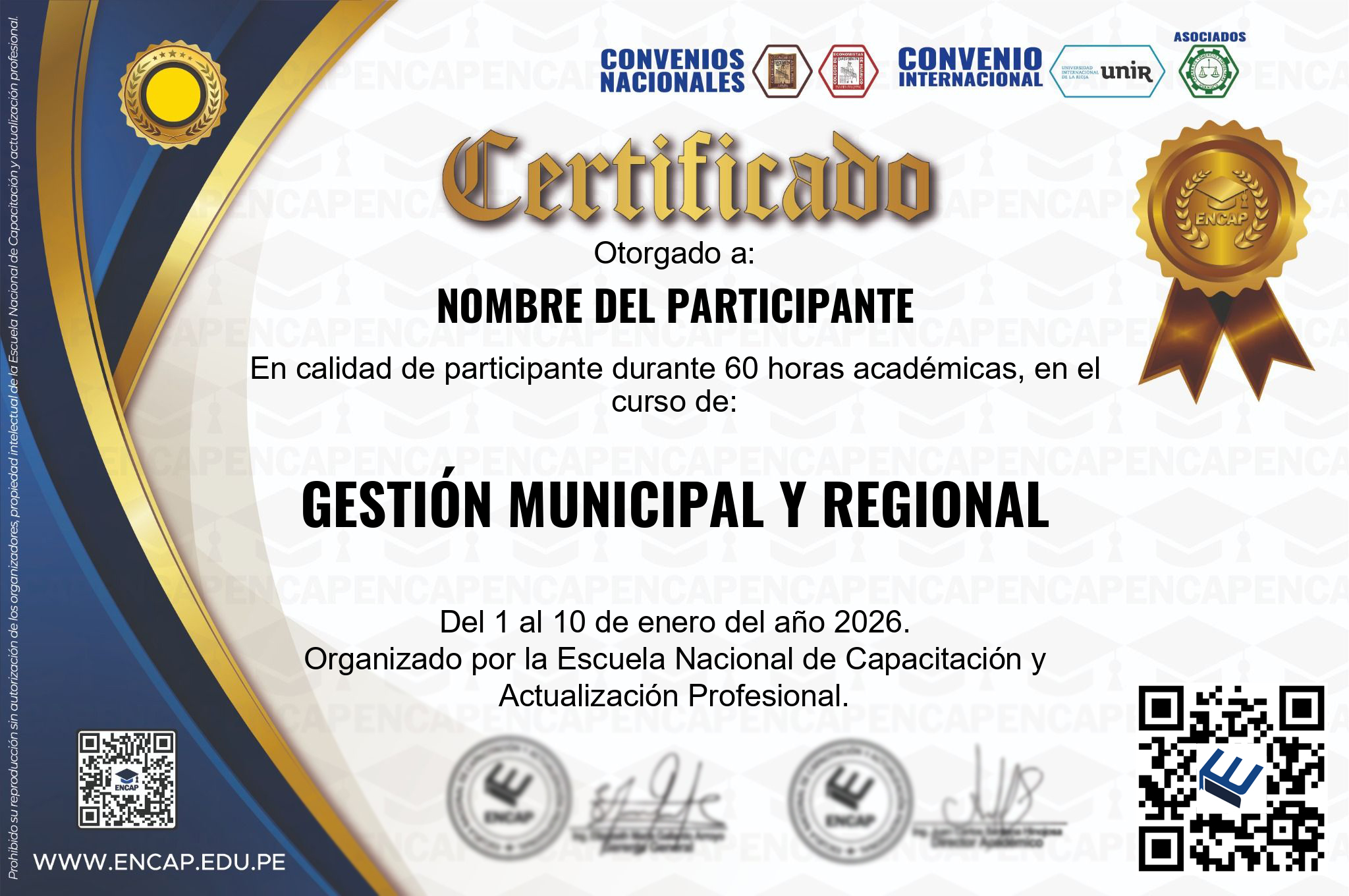 Certificado Especialización
