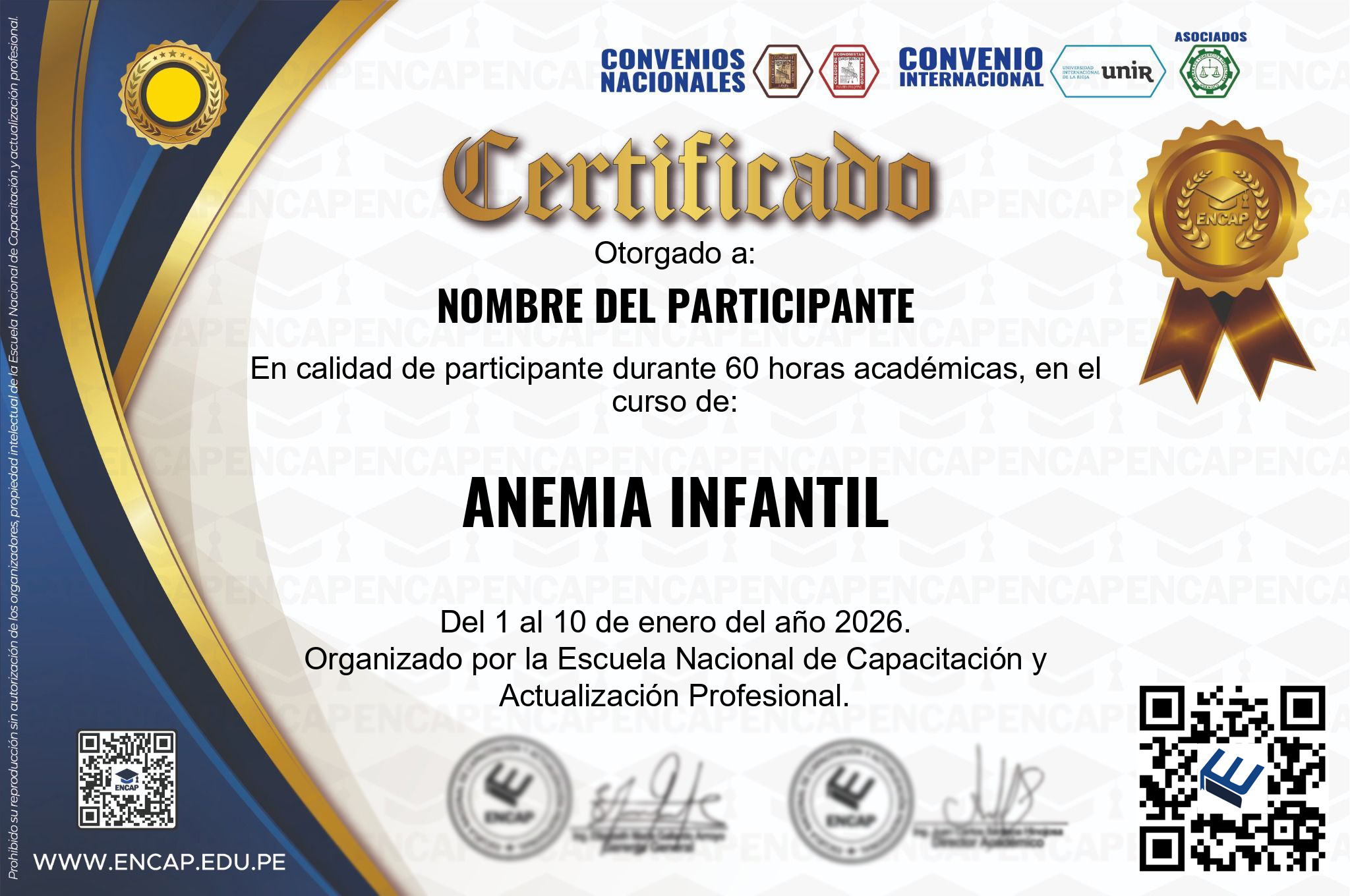 Certificado Especialización