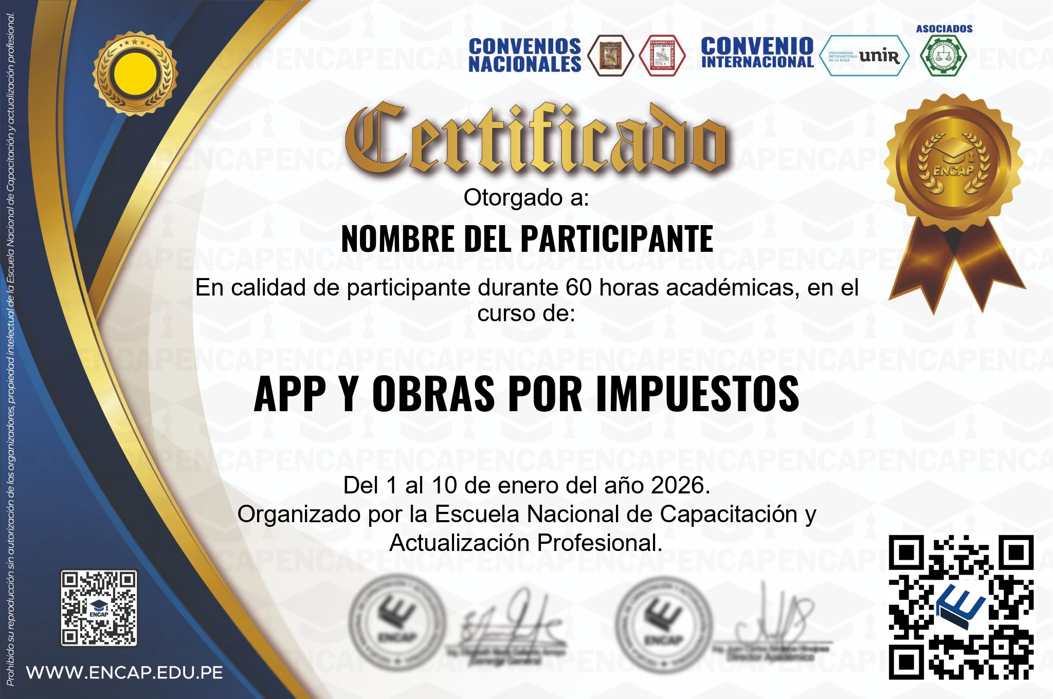 Certificado Especialización