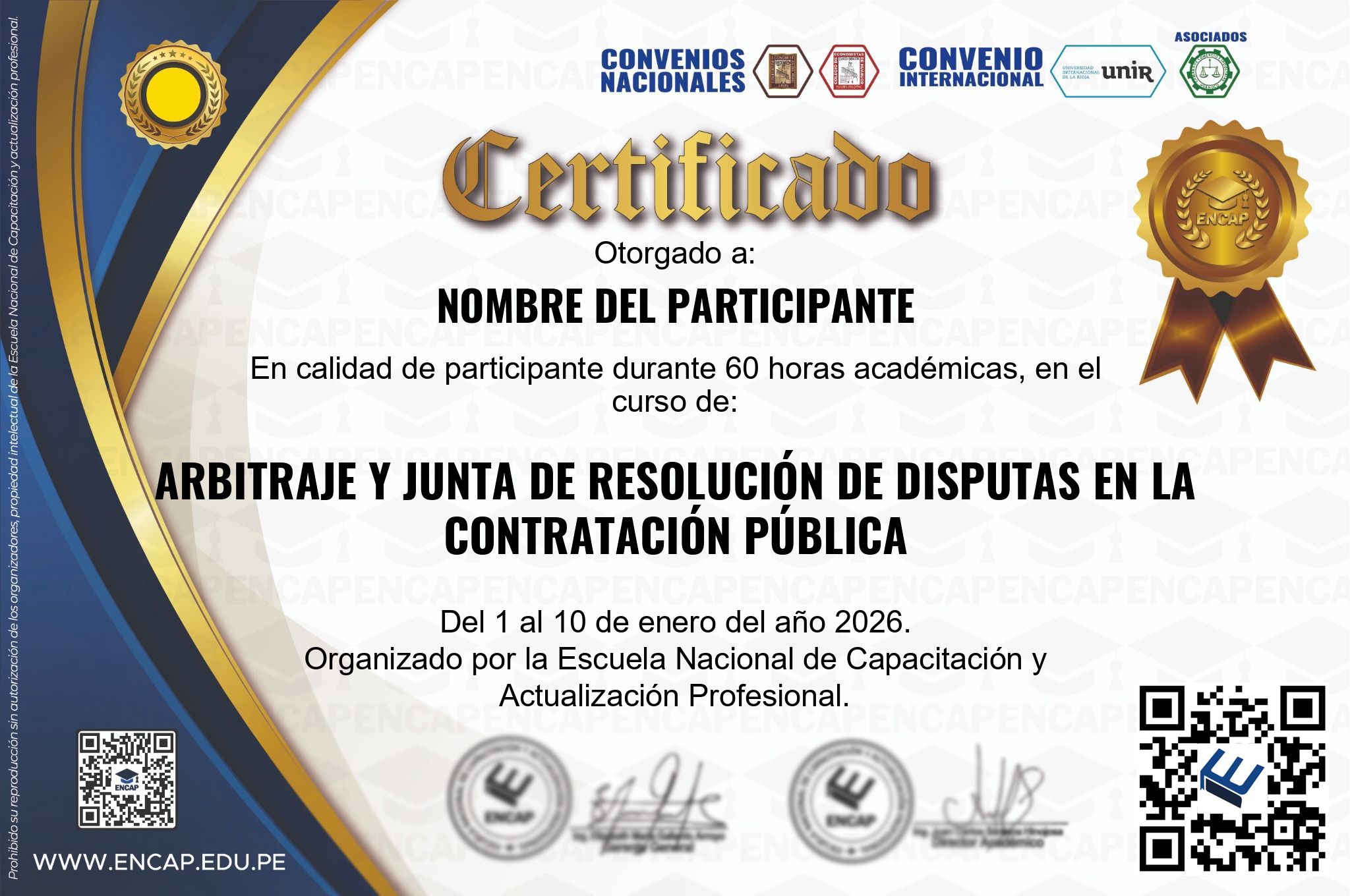 Certificado Especialización