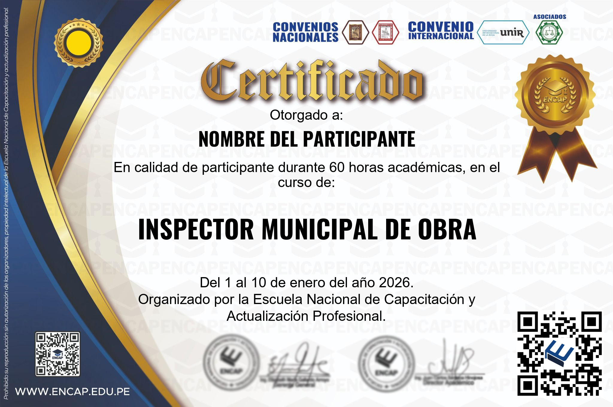 Certificado Especialización