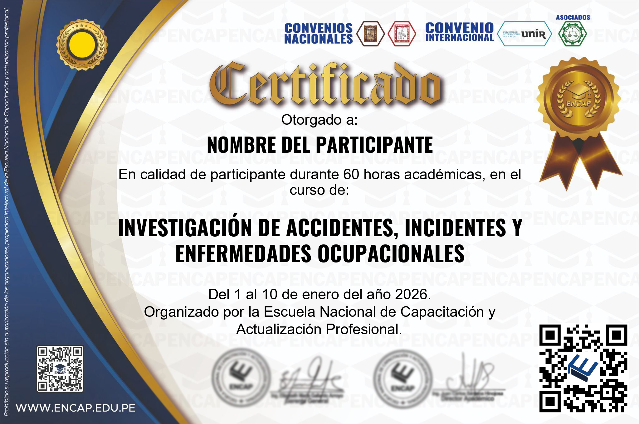 Certificado Especialización
