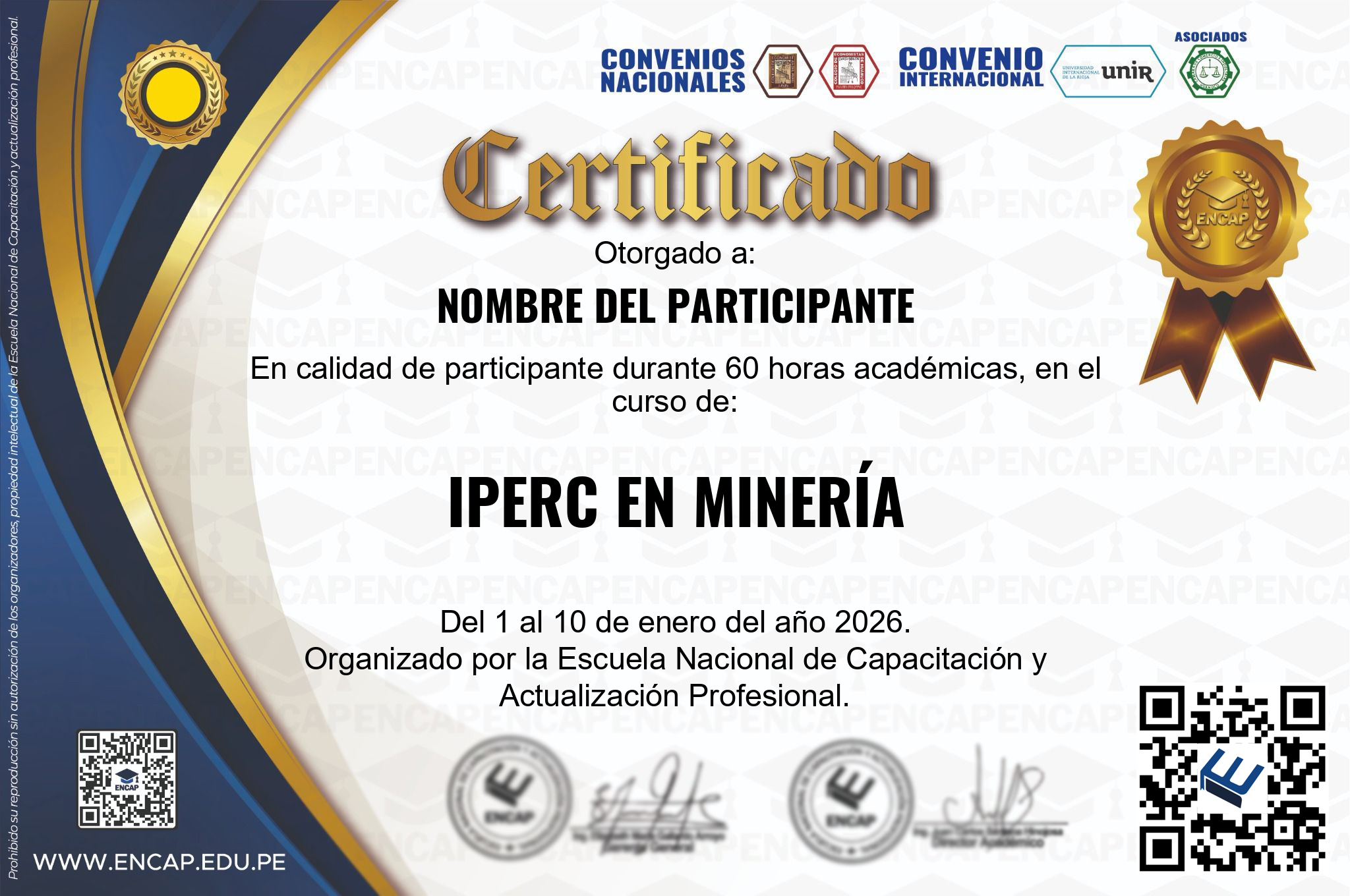 Certificado Especialización