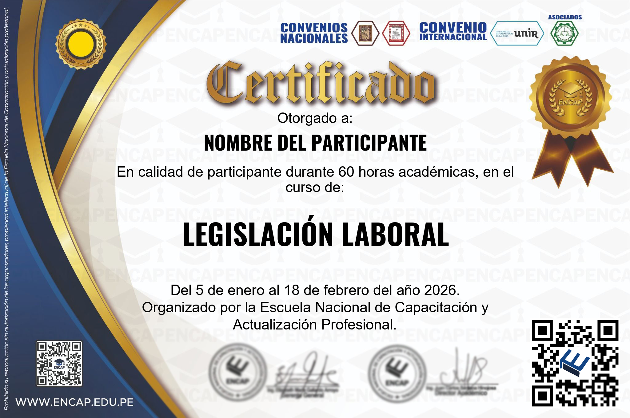 Certificado Especialización